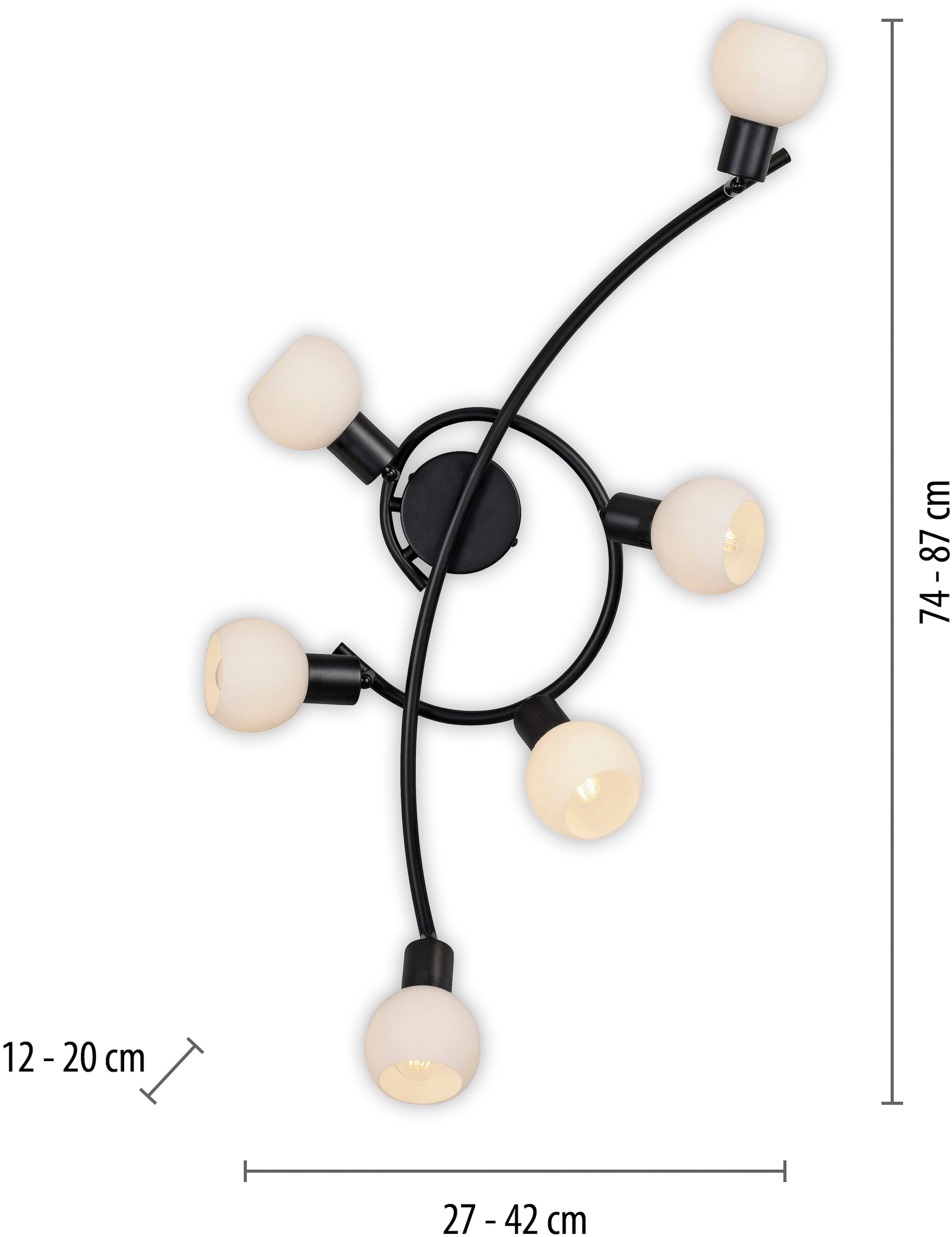 JUST LIGHT Deckenleuchte »LOKI«, 6 flammig, Leuchtmittel LED-Board | LED fest integriert, LED