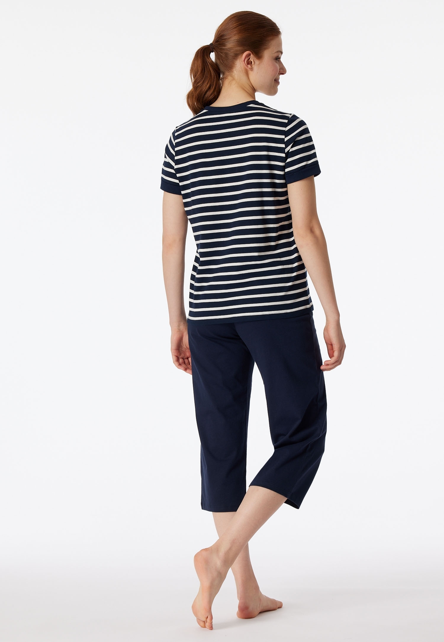 Schiesser Schlafanzug »"Casual Essentials"«, mit modisch umgeschlagenen Ärmeln