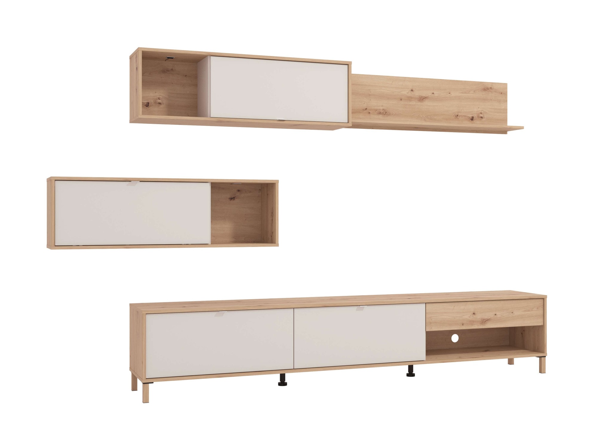 Home affaire Wohnwand »Norwich Anbauwand, Wohnkombination, Wohnzimmer-Set« 4 Stk. tlg.