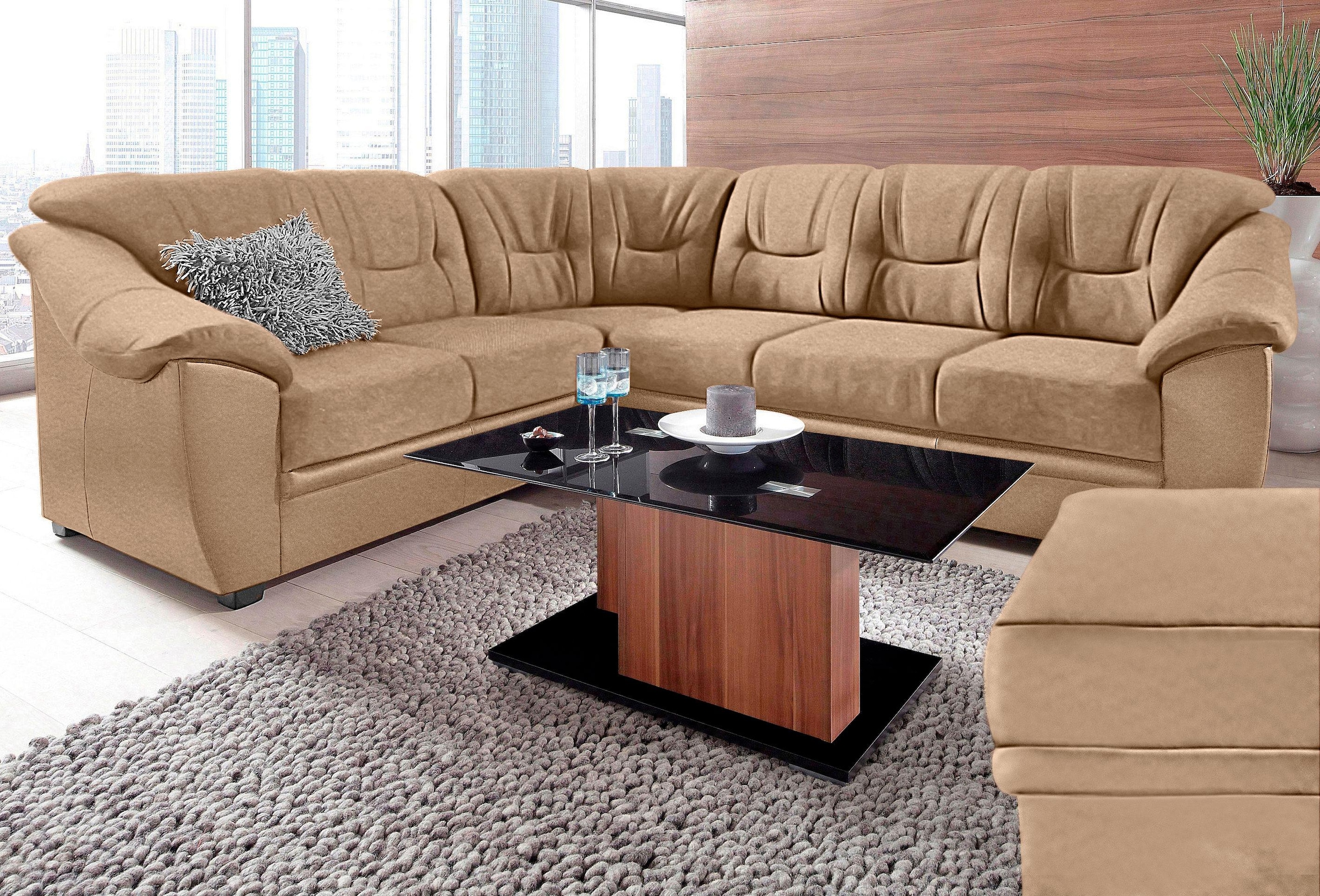 sit&more Ecksofa »Savona L-Form, B: 262 cm« optional Bettfunktion, Federkern