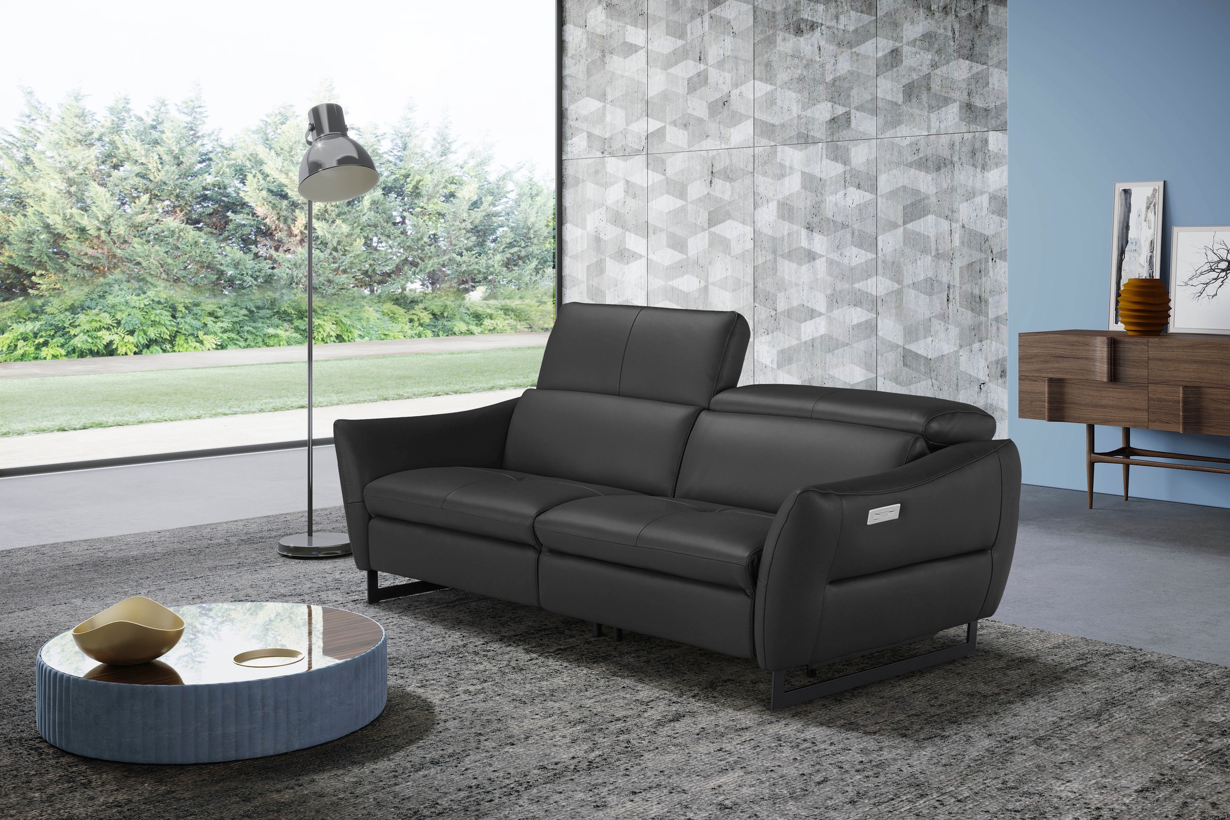 Egoitaliano 2,5-Sitzer »Dafne, elegantes Designsofa mit hohem Sitzkomfort«, mit und ohne elektrischer Relaxfunktion, Kopfteile manuell verstellbar