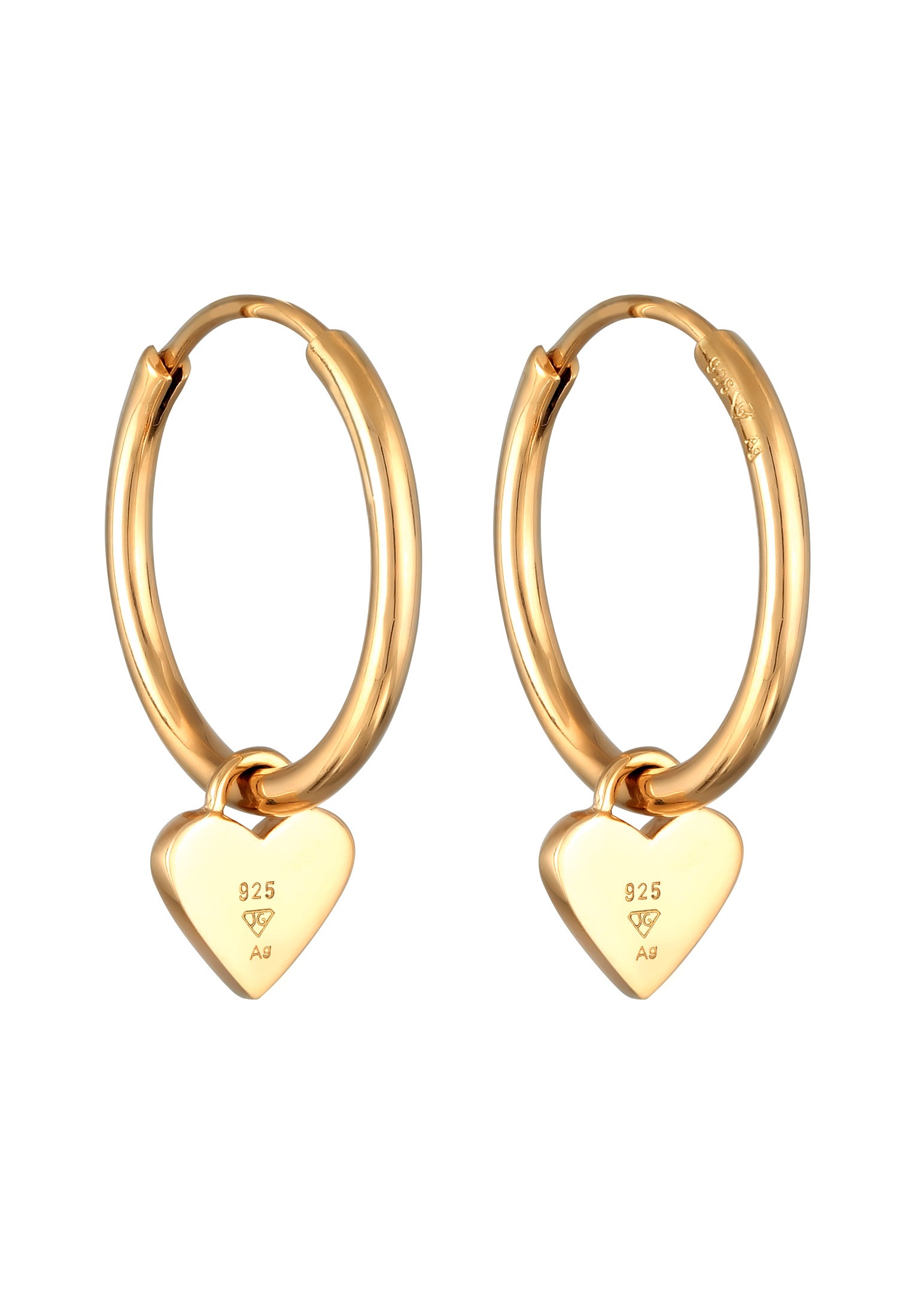 Elli Paar Creolen »Ohrringe Creolen Herz Love Emaille 925 Silber«