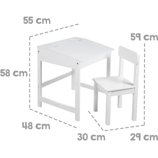 roba® Kinderschreibtisch »Schulpult, weiß«, inkluisve Stuhl bei OTTO
