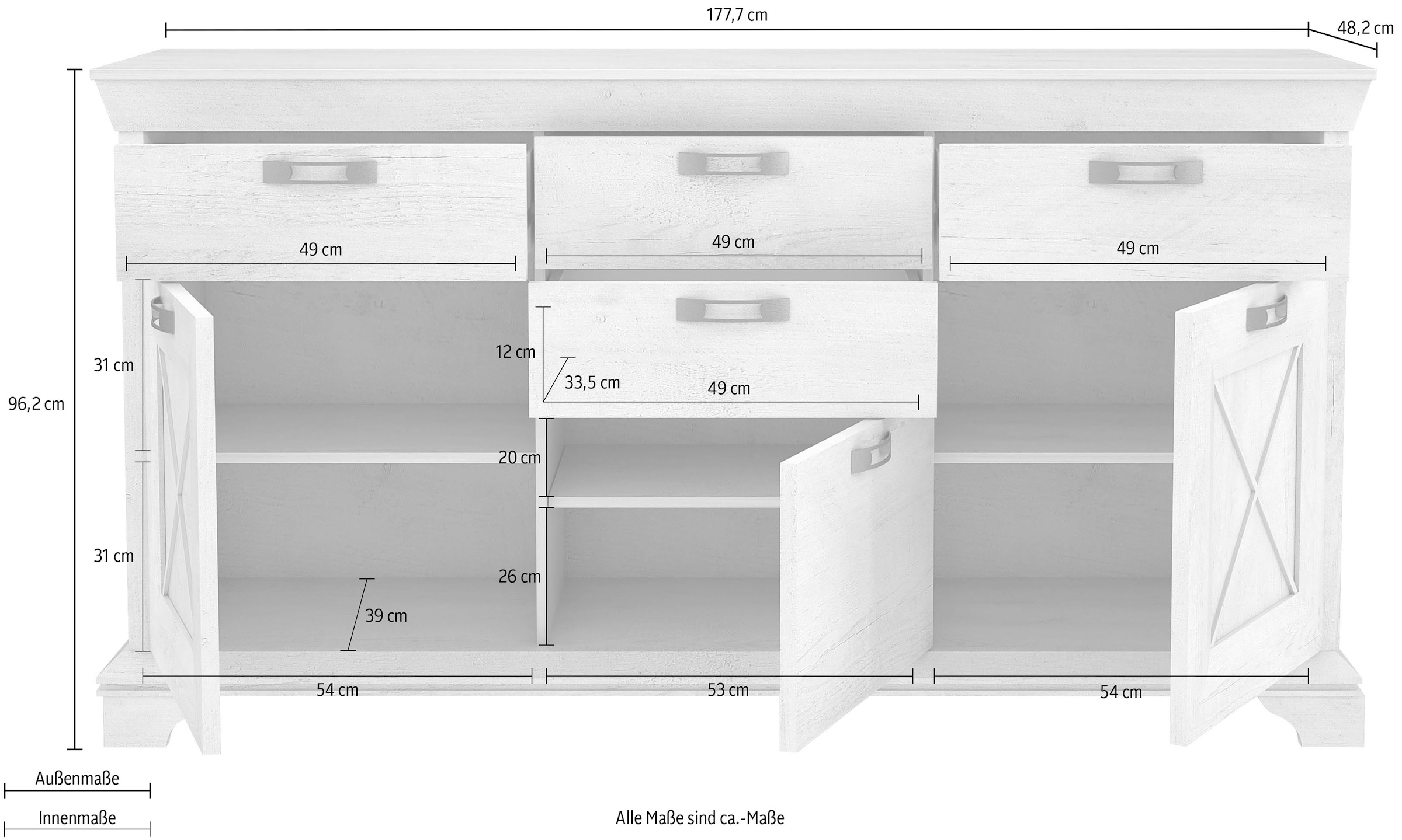 FORTE Sideboard, Breite 177 cm im kaufen OTTO Online Shop