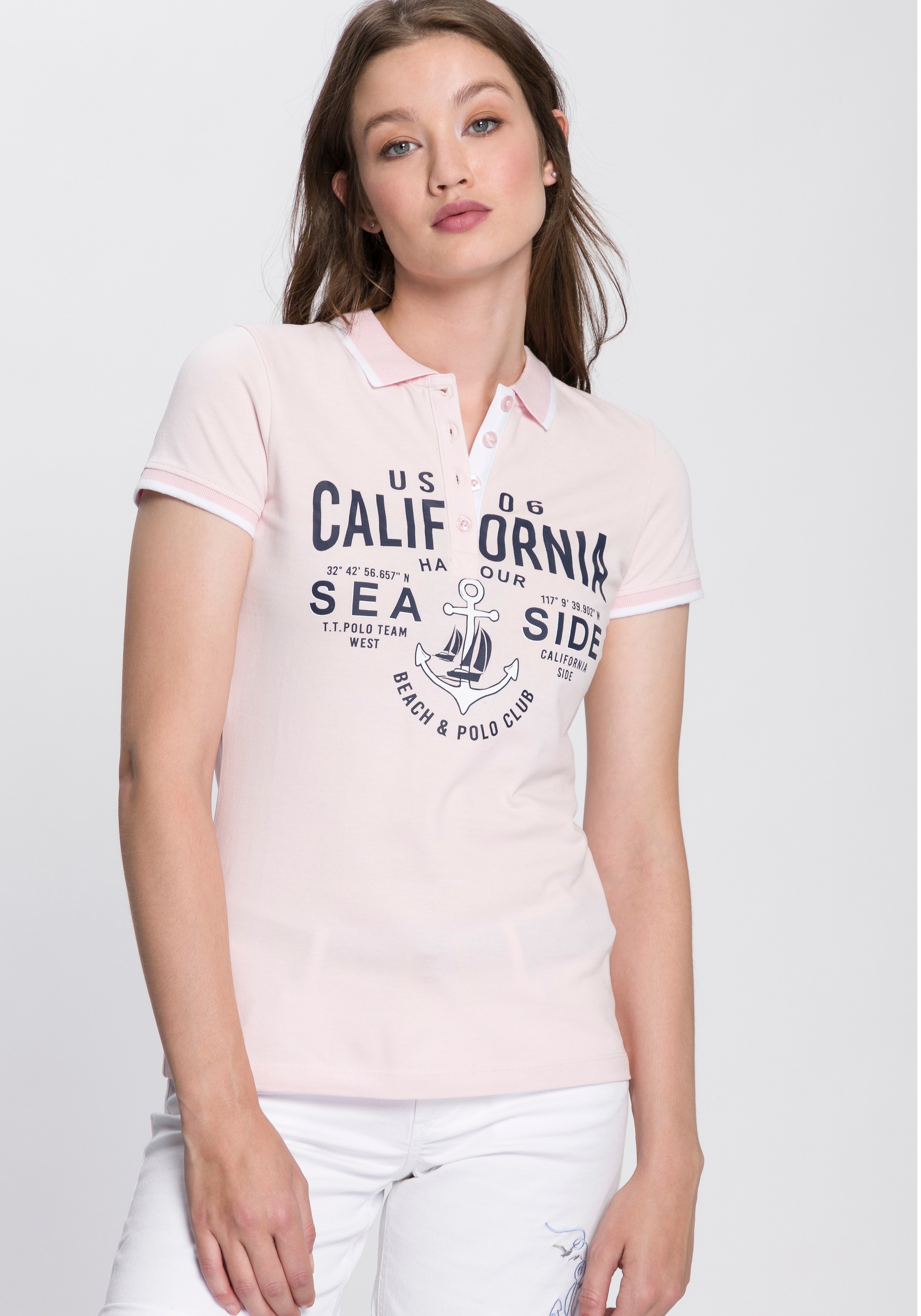 TOM TAILOR Polo Team Poloshirt, mit maritimen Druck auf dem Vorderteil - NEUE KOLLEKTION