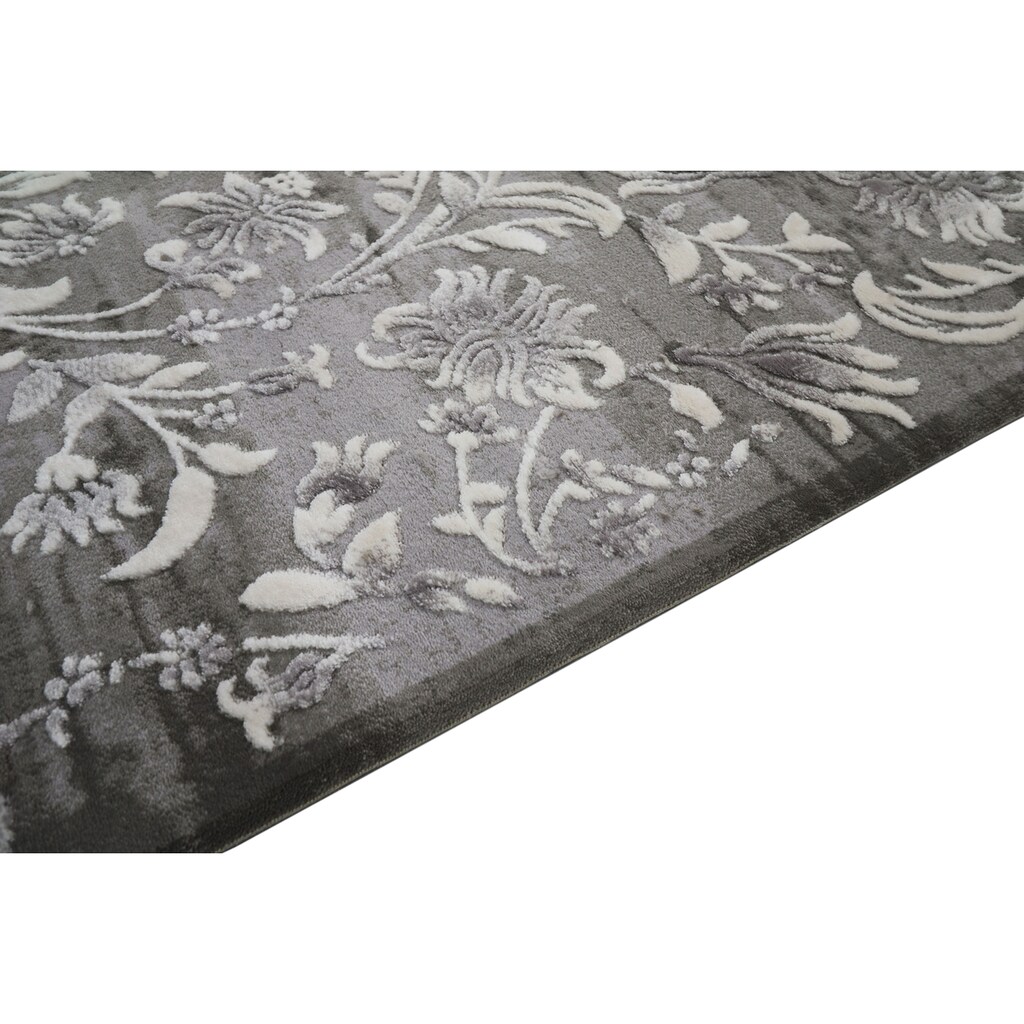 RESITAL The Voice of Carpet Läufer »Vestige 015«, rechteckig, Kurzflor, gewebt, Blumen Design, Hoch-Tief-Struktur, mit Fransen