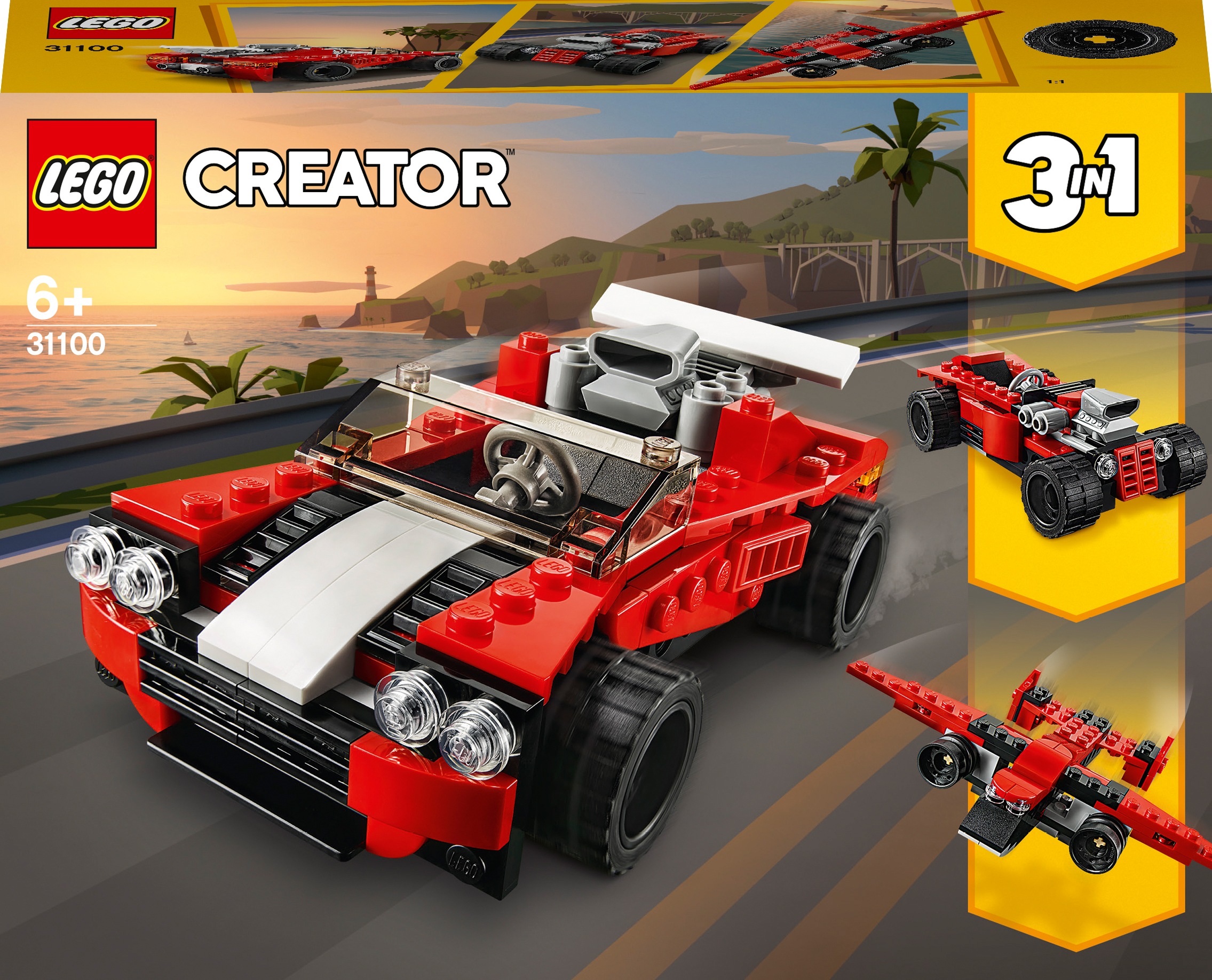 LEGO® Konstruktionsspielsteine »Sportwagen (31100), LEGO® Creator«, (134 St.)