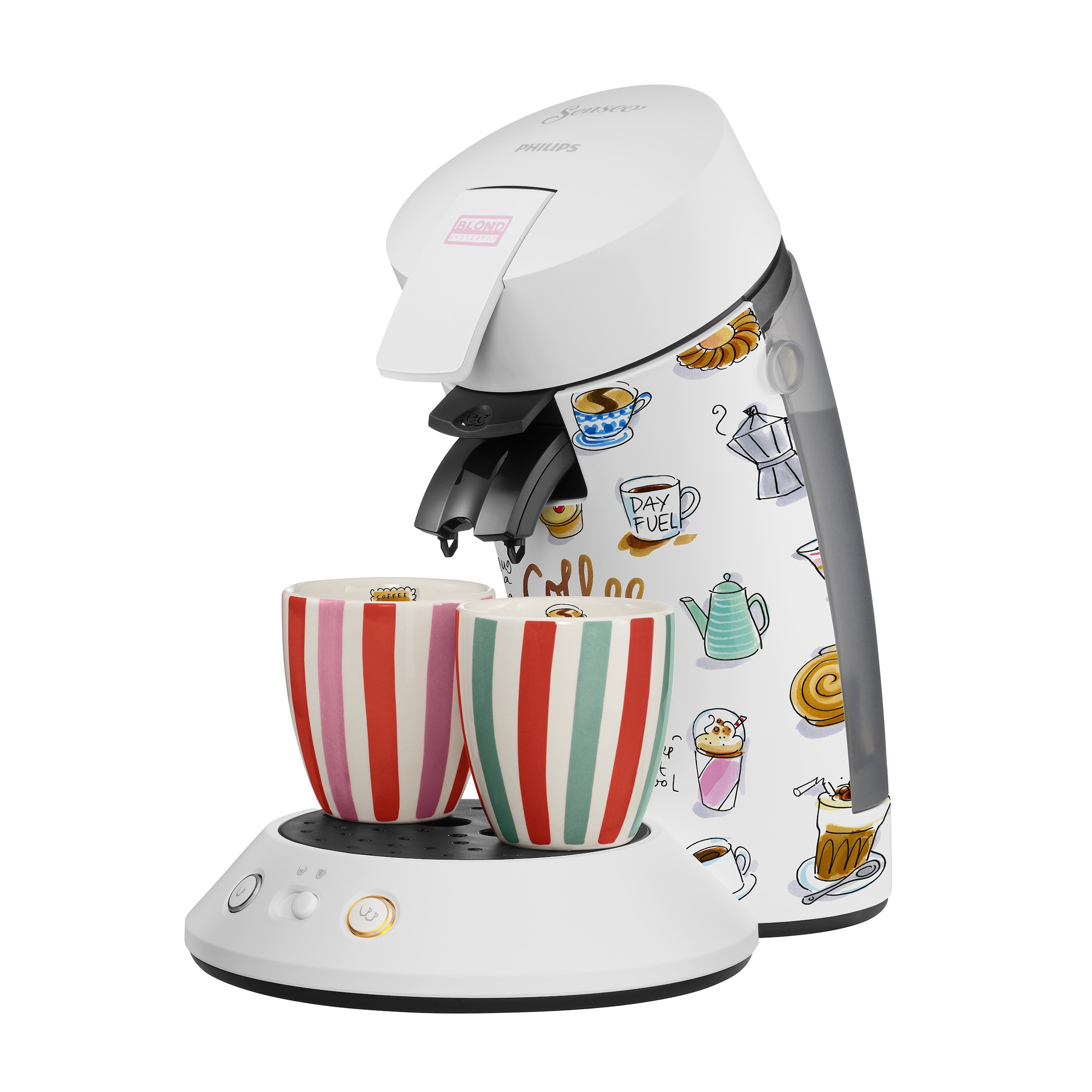 Philips Senseo Kaffeepadmaschine »Original Plus CSA210/15, mit zwei Kaffee-Einstellungen«, aus 28% rec. Plastik, inkl. 2 Blond Limited Edition Tassen