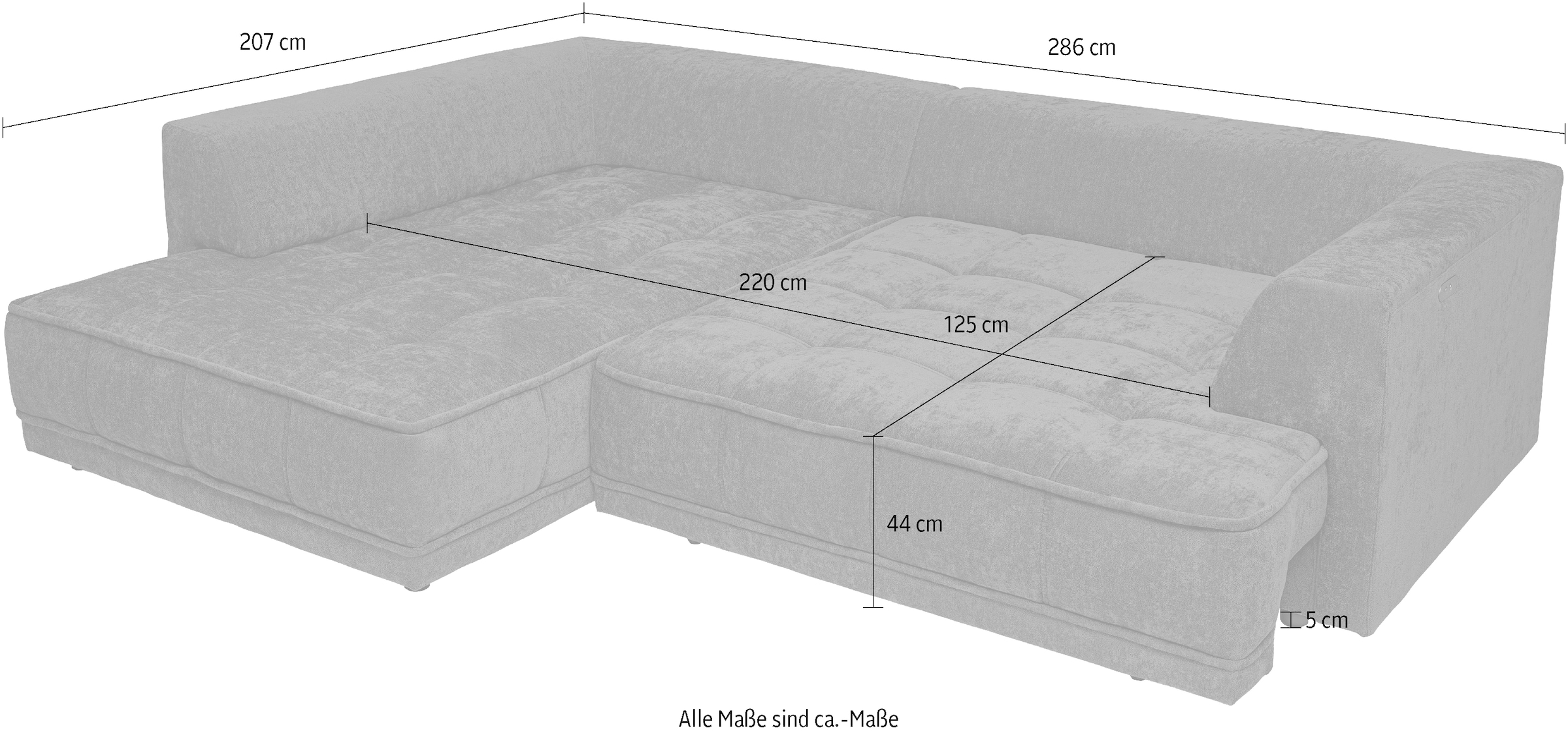 WERK2 Ecksofa »Tiga, Komfortsofa mit elekt. Auszugsfunktion, bequem, L-Form«