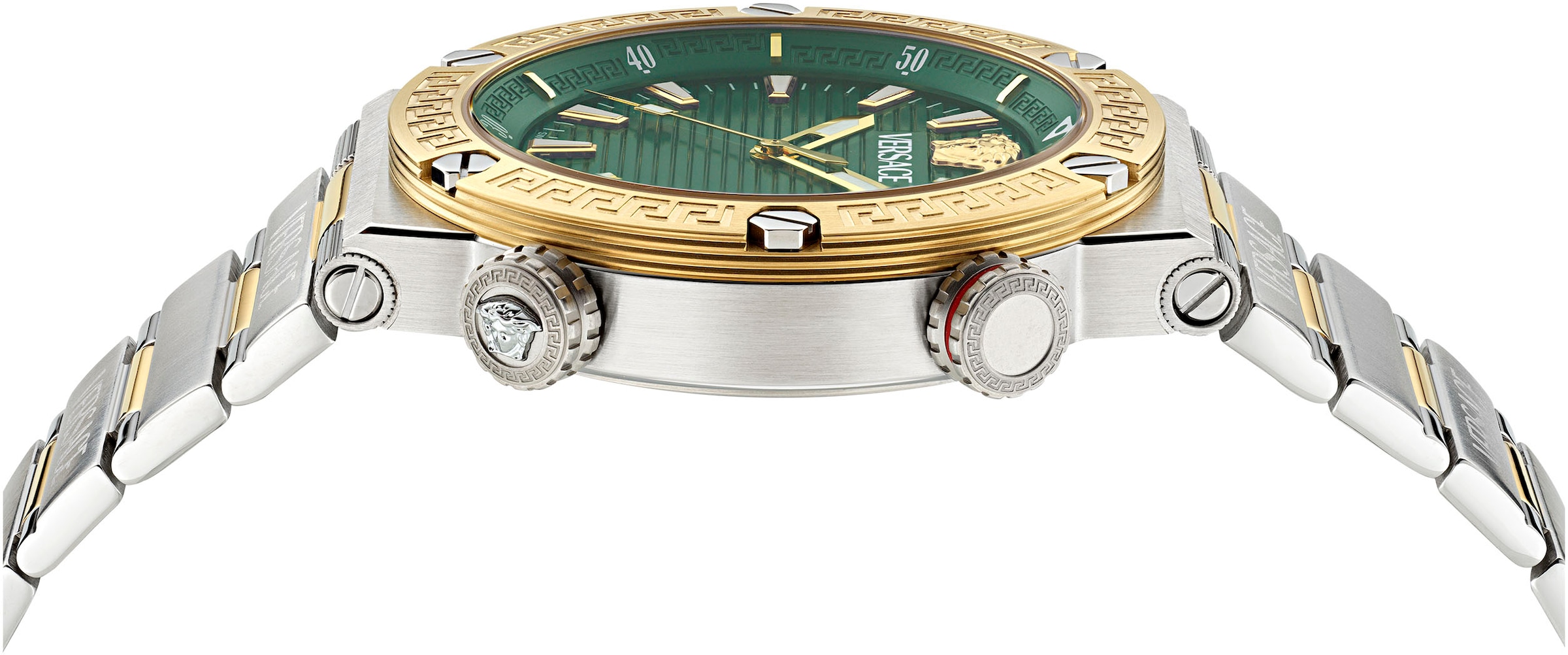 Versace Chronograph »GRECA LOGO DIVER« Quarzuhr, Armbanduhr, Herrenuhr, Datum, Stoppfunktion, Swiss Made