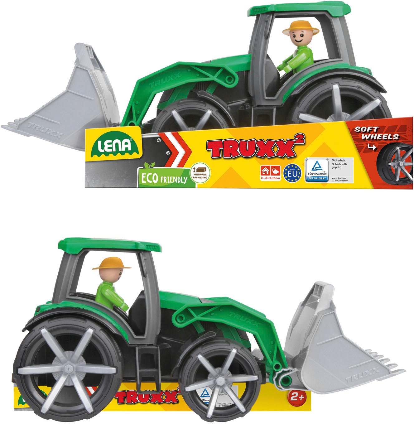 Lena® Spielzeug-Traktor »TRUXX², grün«, inklusive Spielfiugr; Made in Europe