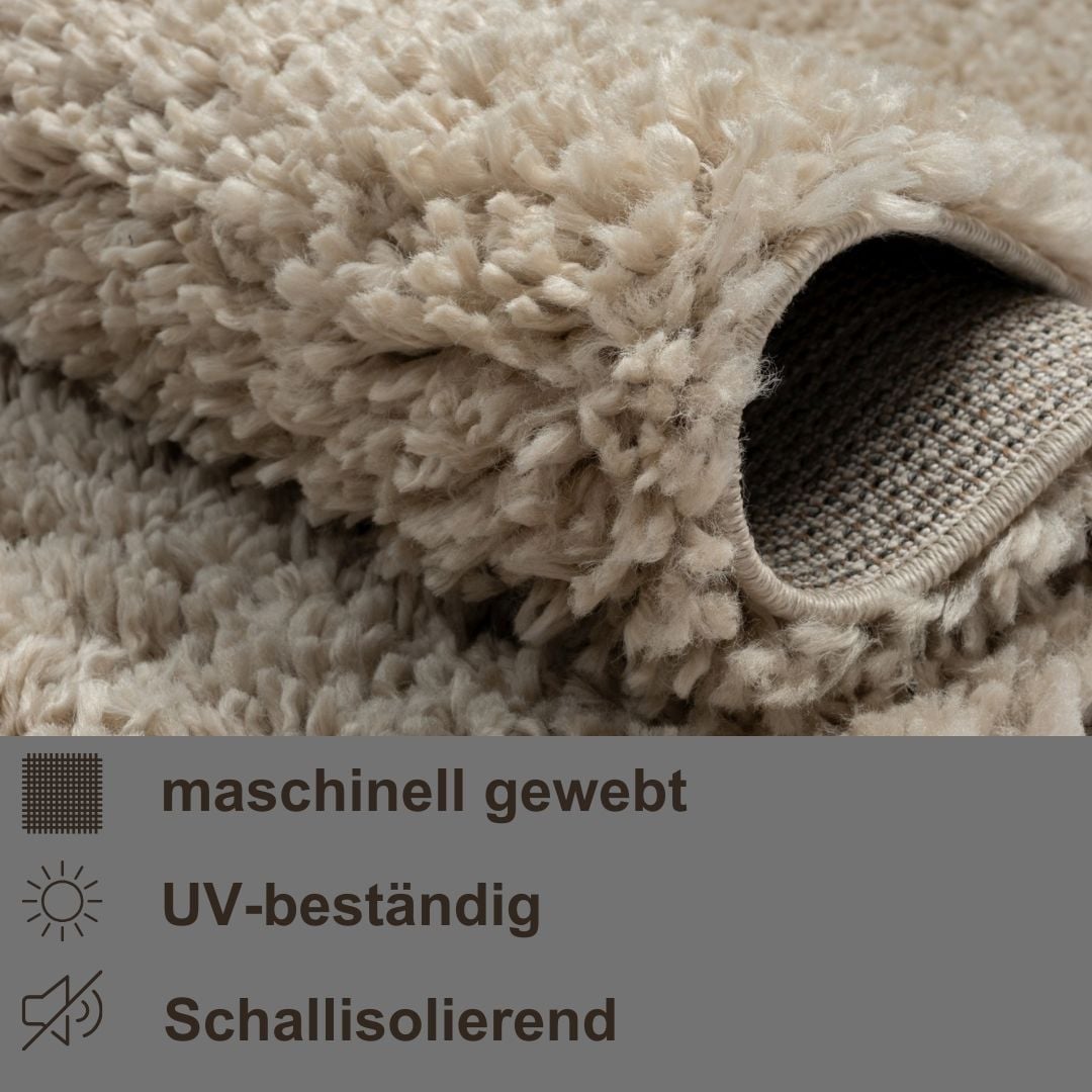 Myflair Möbel & Accessoires Hochflor-Läufer »My Shaggy«, rechteckig, 37 mm Höhe, Shaggy, Uni Farben, leicht glänzend, Microfaser, extra flauschig