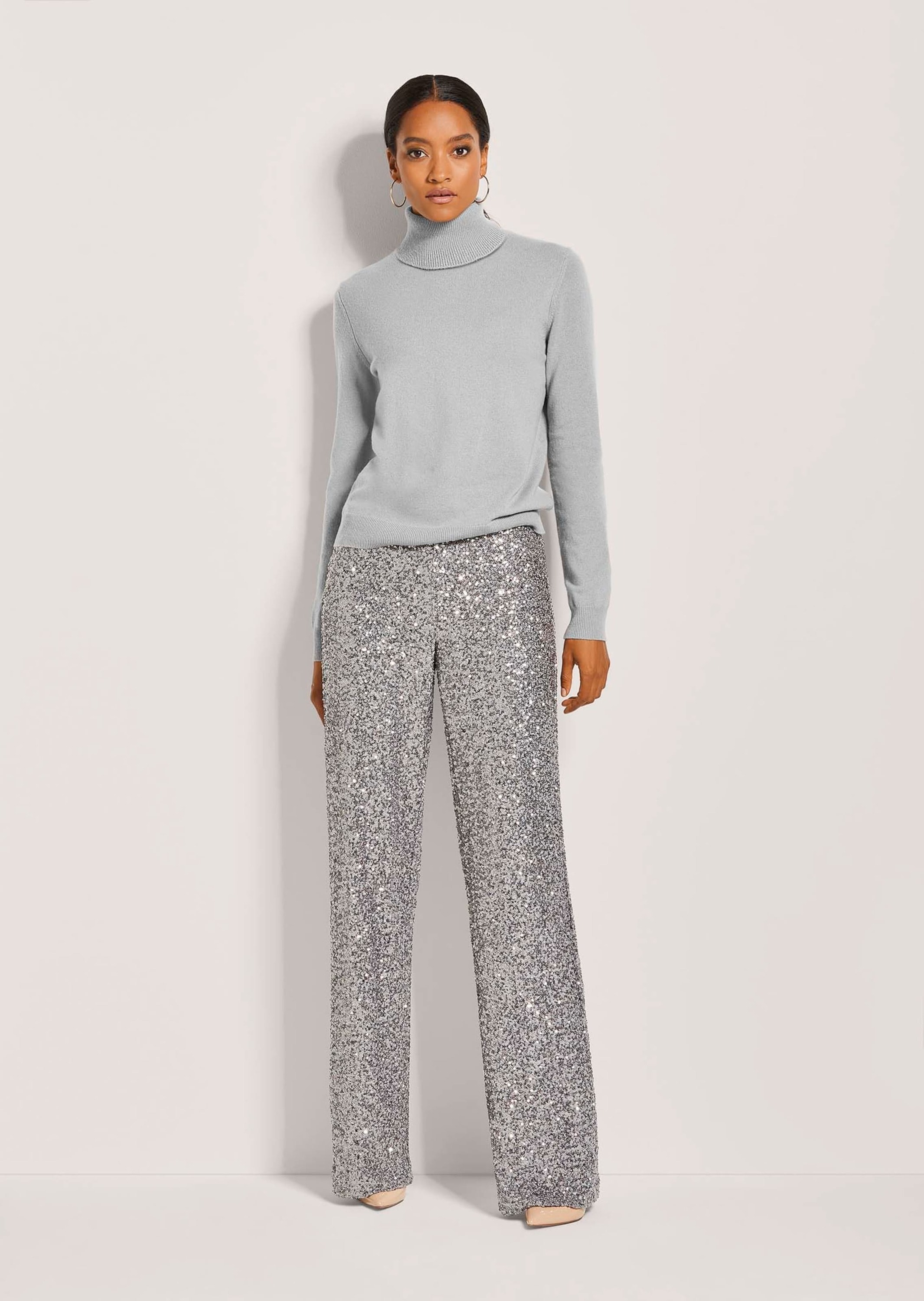 MADELEINE Longpullover »Kaschmirpullover Zeitloser Strickpullover mit geripptem Rollkragen«
