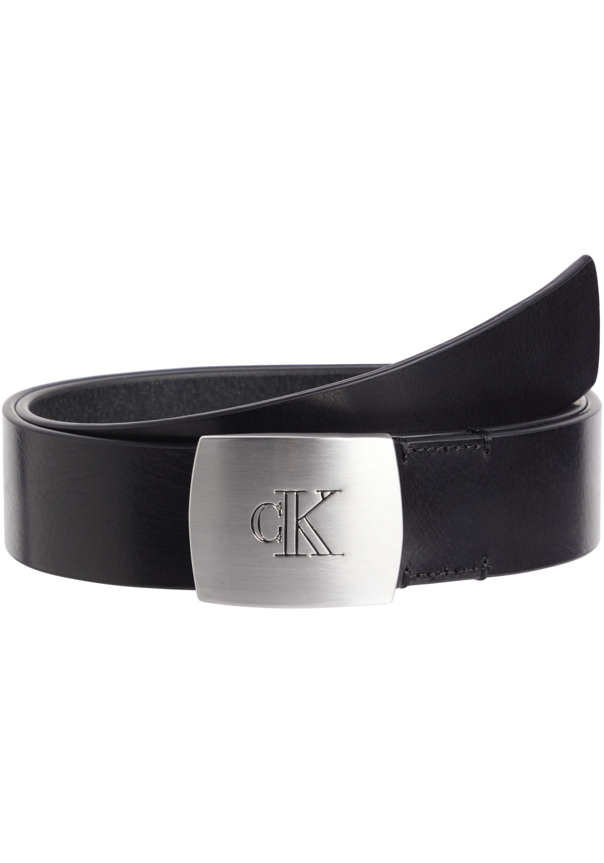 Calvin Klein Jeans Ledergürtel »LEATHER CLAMP BUCKLE 38MM«, mit Logoprägung