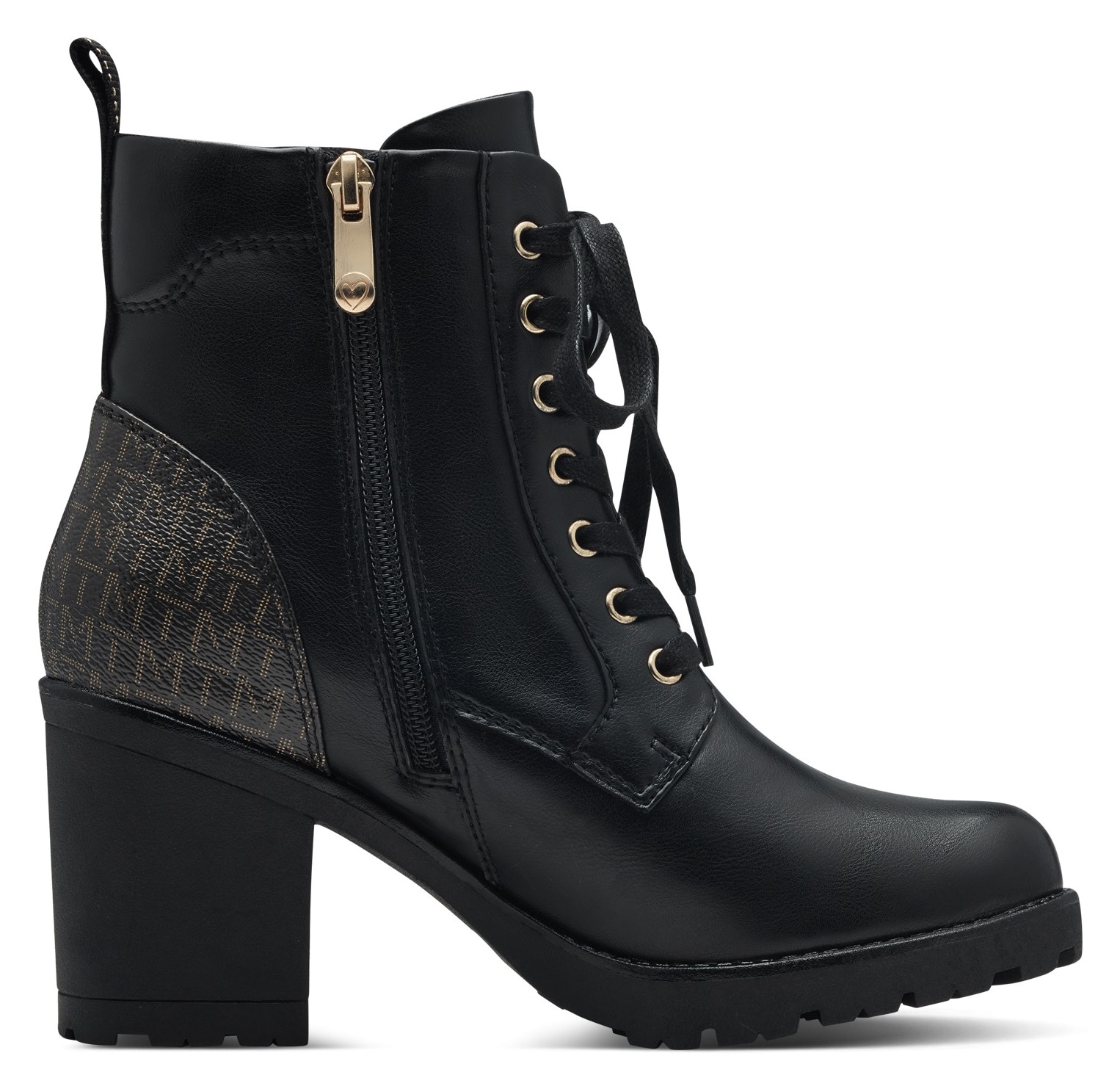 MARCO TOZZI Schnürstiefelette, Blockabsatz, Stiefelette, Schnürboots in veganer Verarbeitung