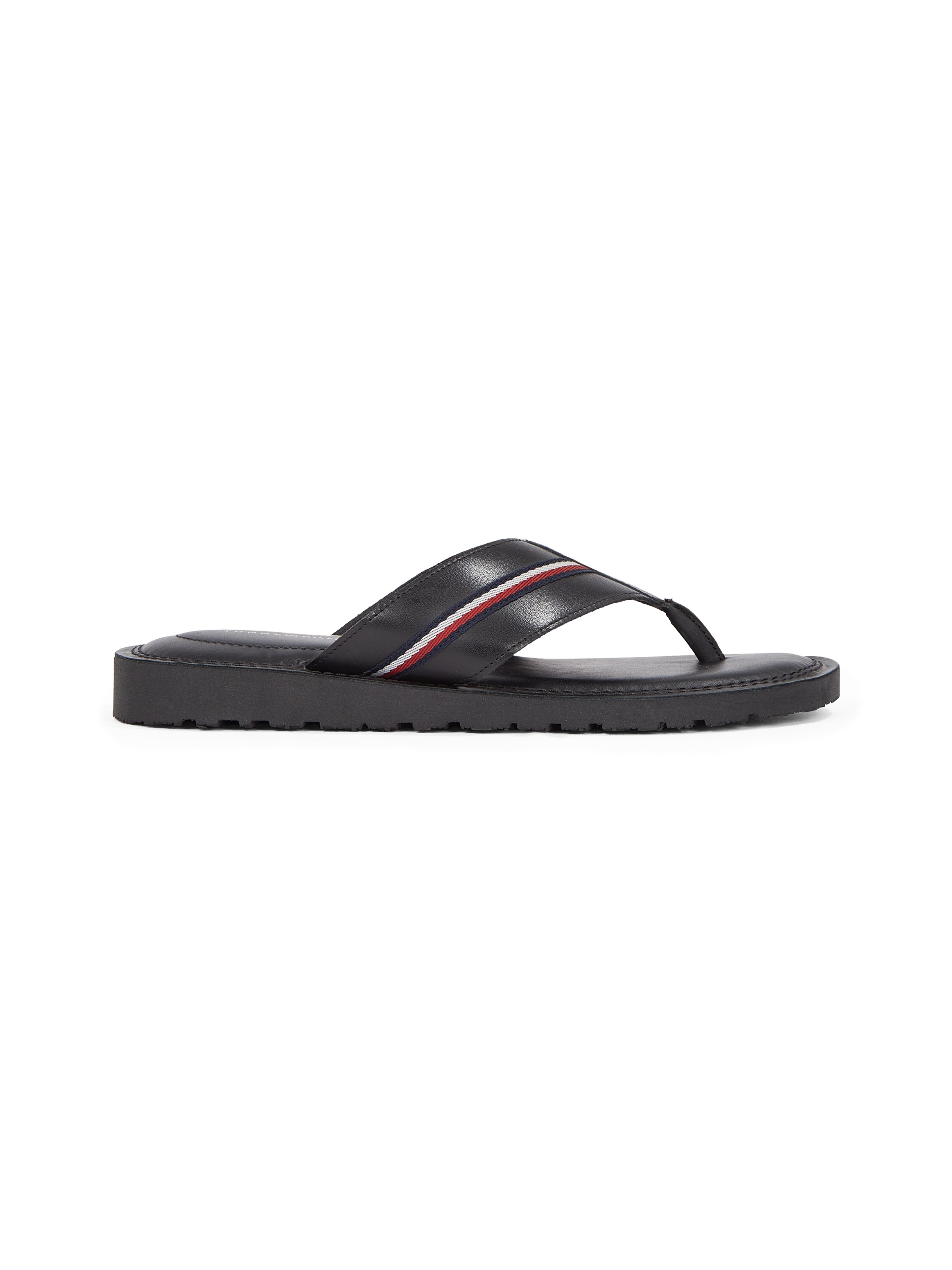 Tommy Hilfiger Zehentrenner »CORE HILFIGER TOE POST LH SANDAL«, Sommerschuh, Strandschuh, Dianette mit Streifen in Tommy-Farben
