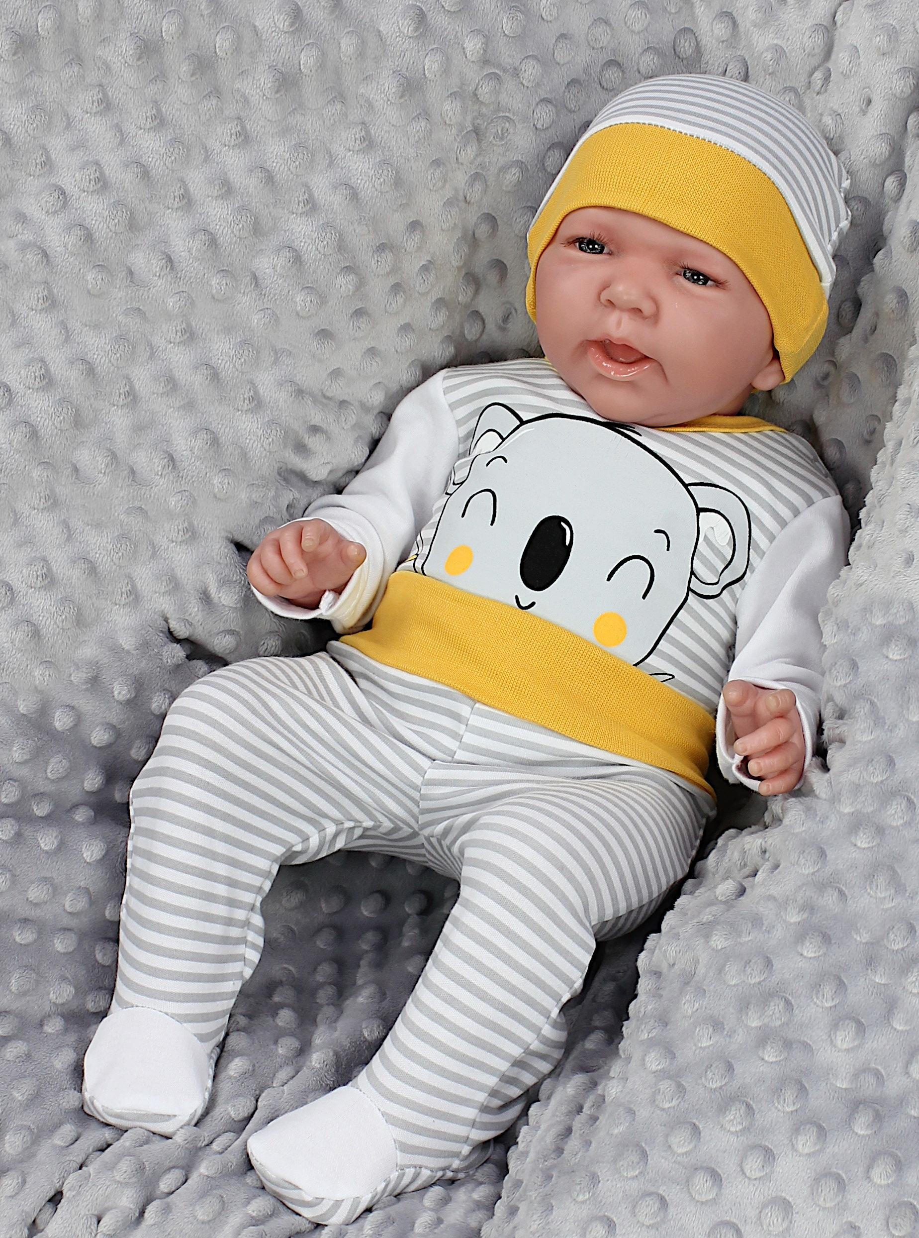 TupTam Langarmbody »Set Baby Bekleidungsset Langarmbody Hose Mütze3 teilig«