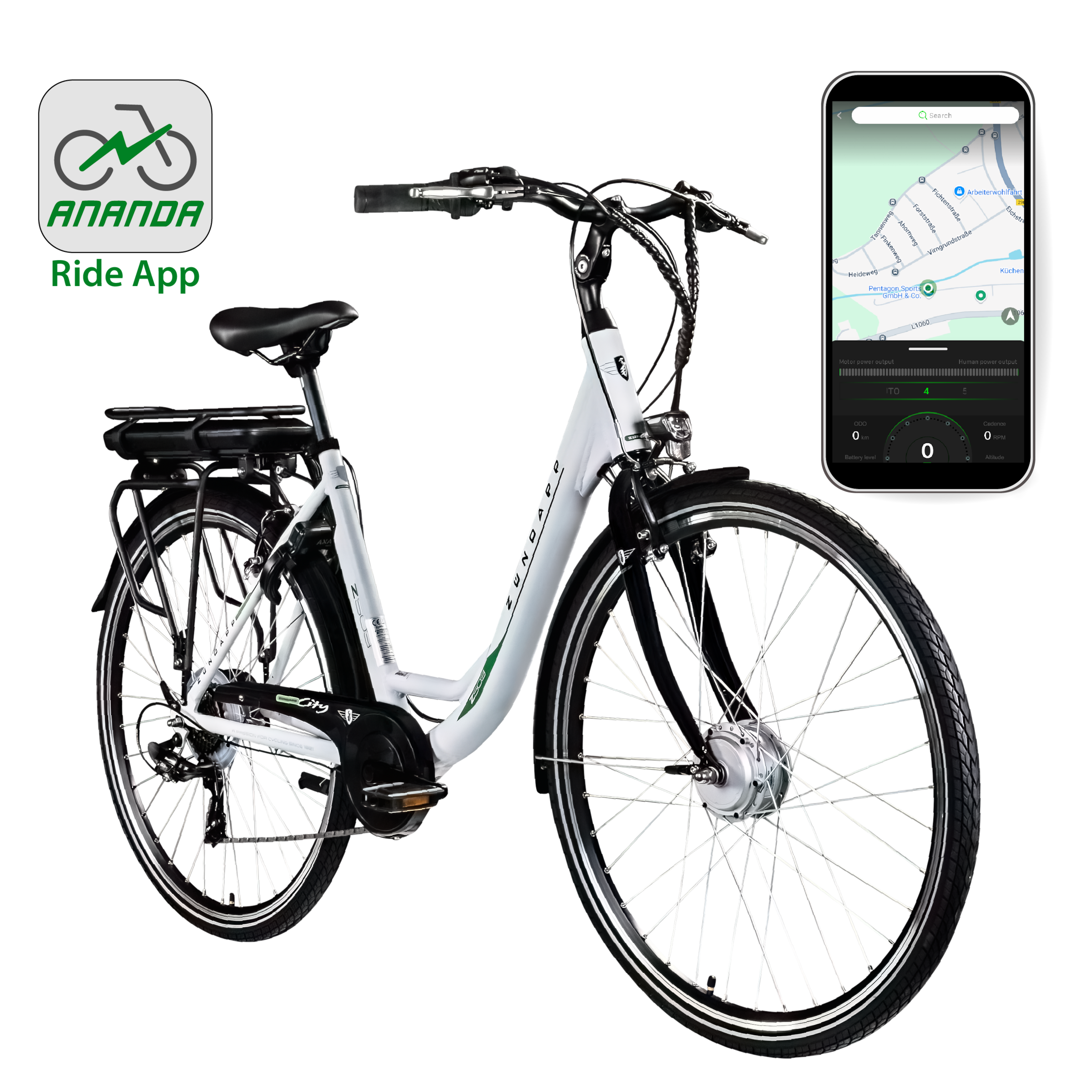 Zündapp »Z503« 7 Gang Shimano Tourney RD-TY21 Schaltwerk Kettenschaltung Frontmotor 250 W Pedelec, Elektrofahrrad für Damen u. Herren