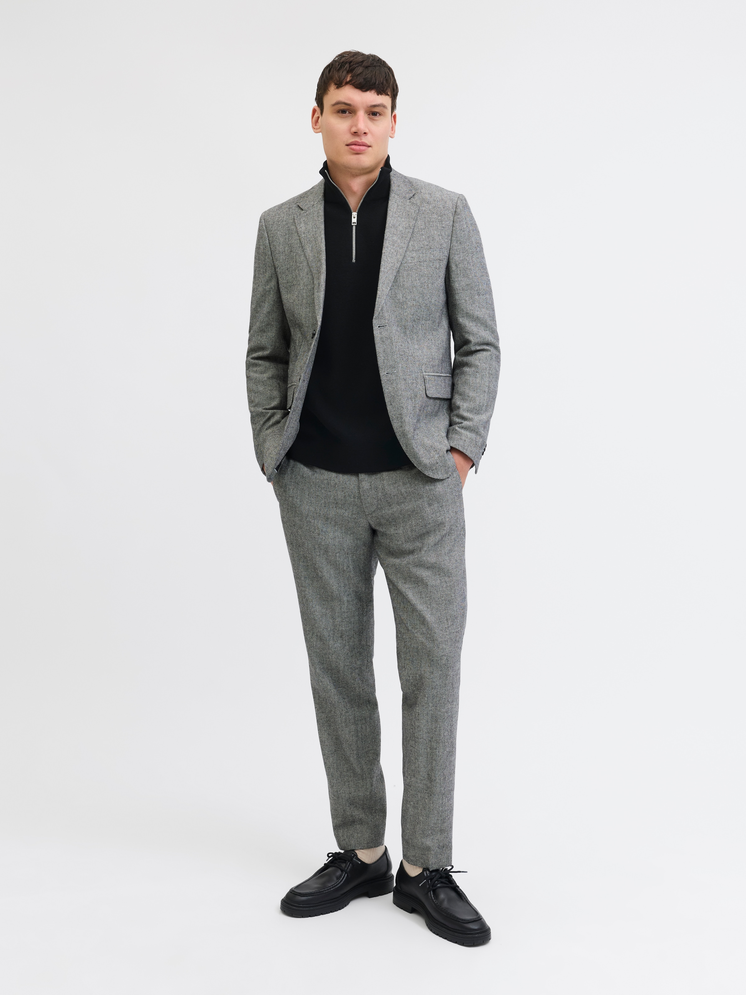 Jack & Jones Troyer »JPRBLAMILANO STITCH KNIT HALF ZIP SN« mit kurzem Reißverschluss