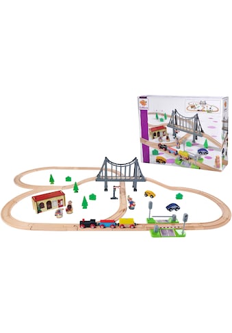 Spielzeug-Eisenbahn »Bahnset mit Brücke«, (Set, 55 tlg.)