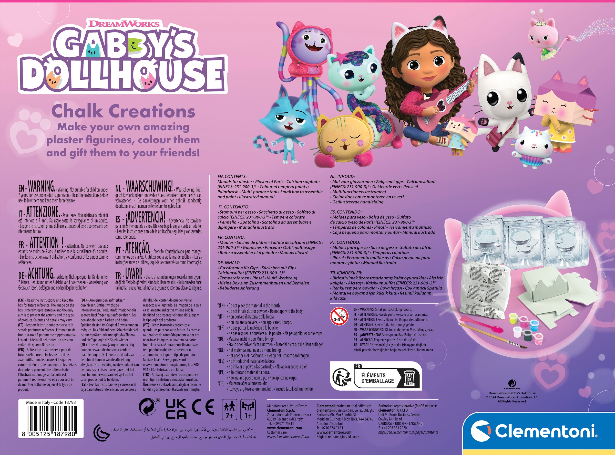 Clementoni® Kreativset »Gabby's Dollhouse, Kreativ-Set lustige Figuren«, Made in Europe