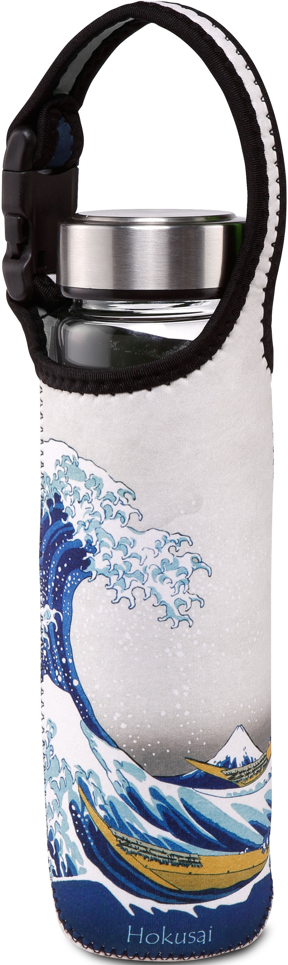 Trinkflasche »Katsushika Hokusai - "Die Welle"«, (mit Haltegurt)