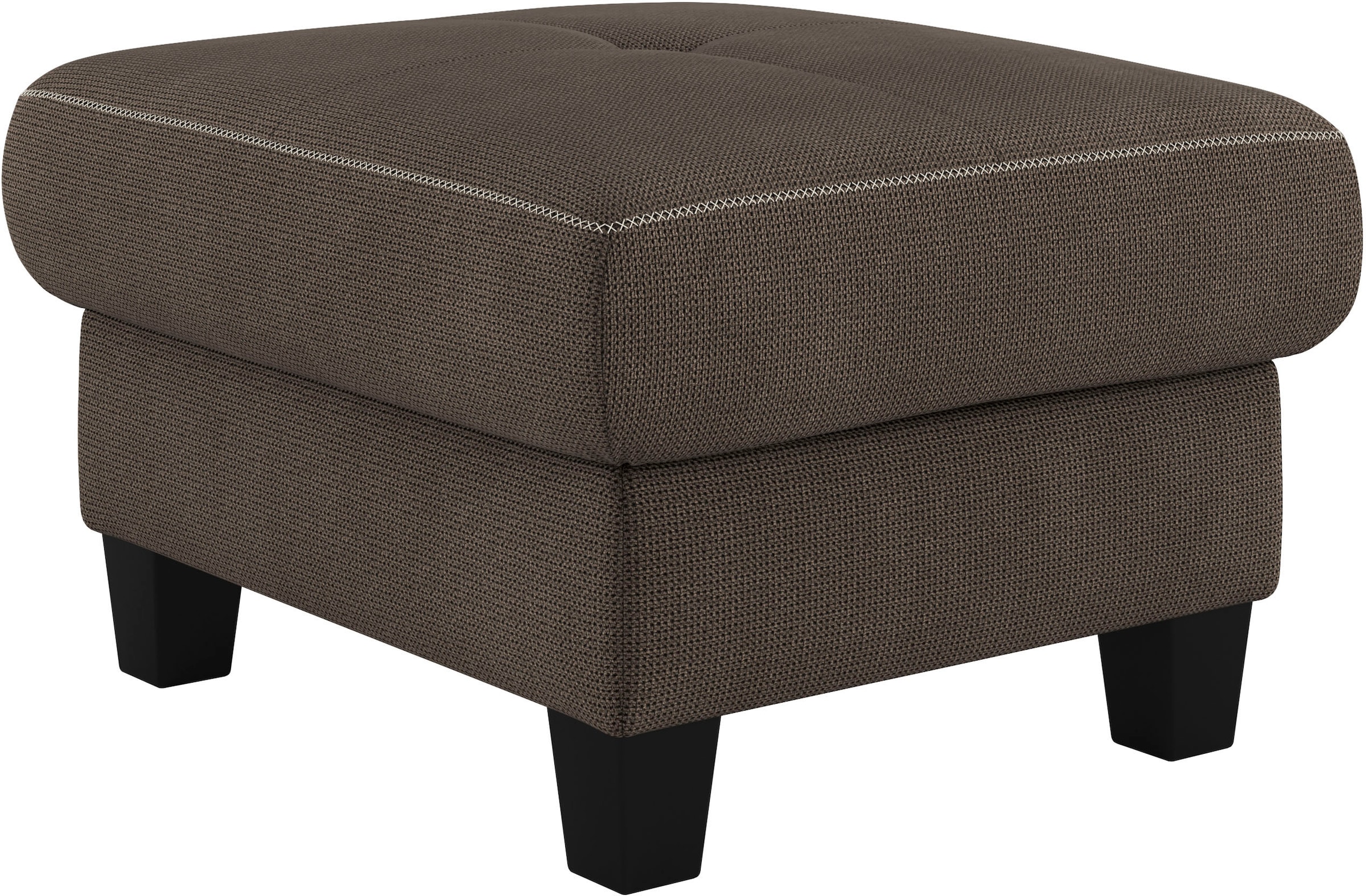 Places of Style Polsterhocker »Varese«, Kreuznaht in beige