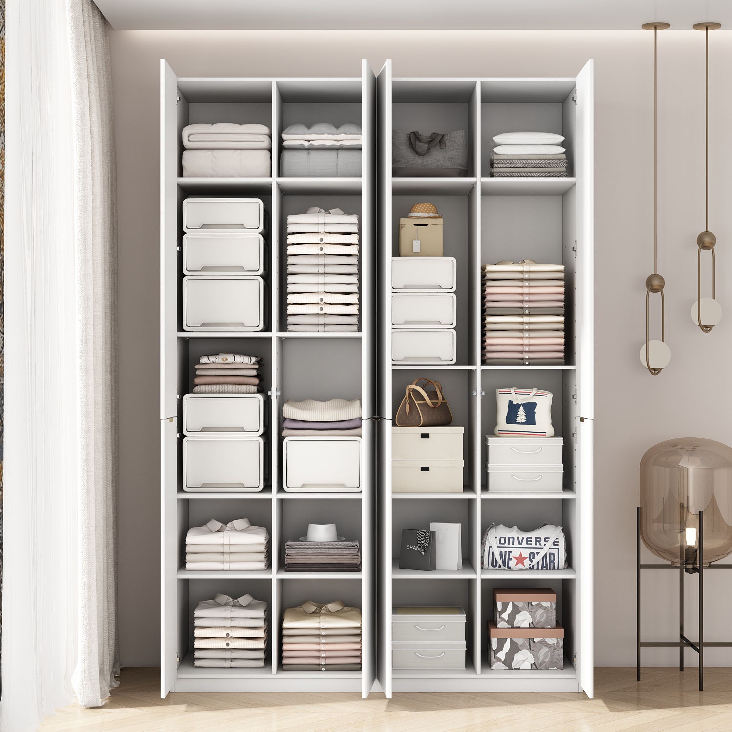 OTTO home Kleiderschrank »Jorella Schlafzimmerschrank Garderobe mit Softclose« eleganter Schlafzimmerschrank Rillendesign Trend Breite 161cm