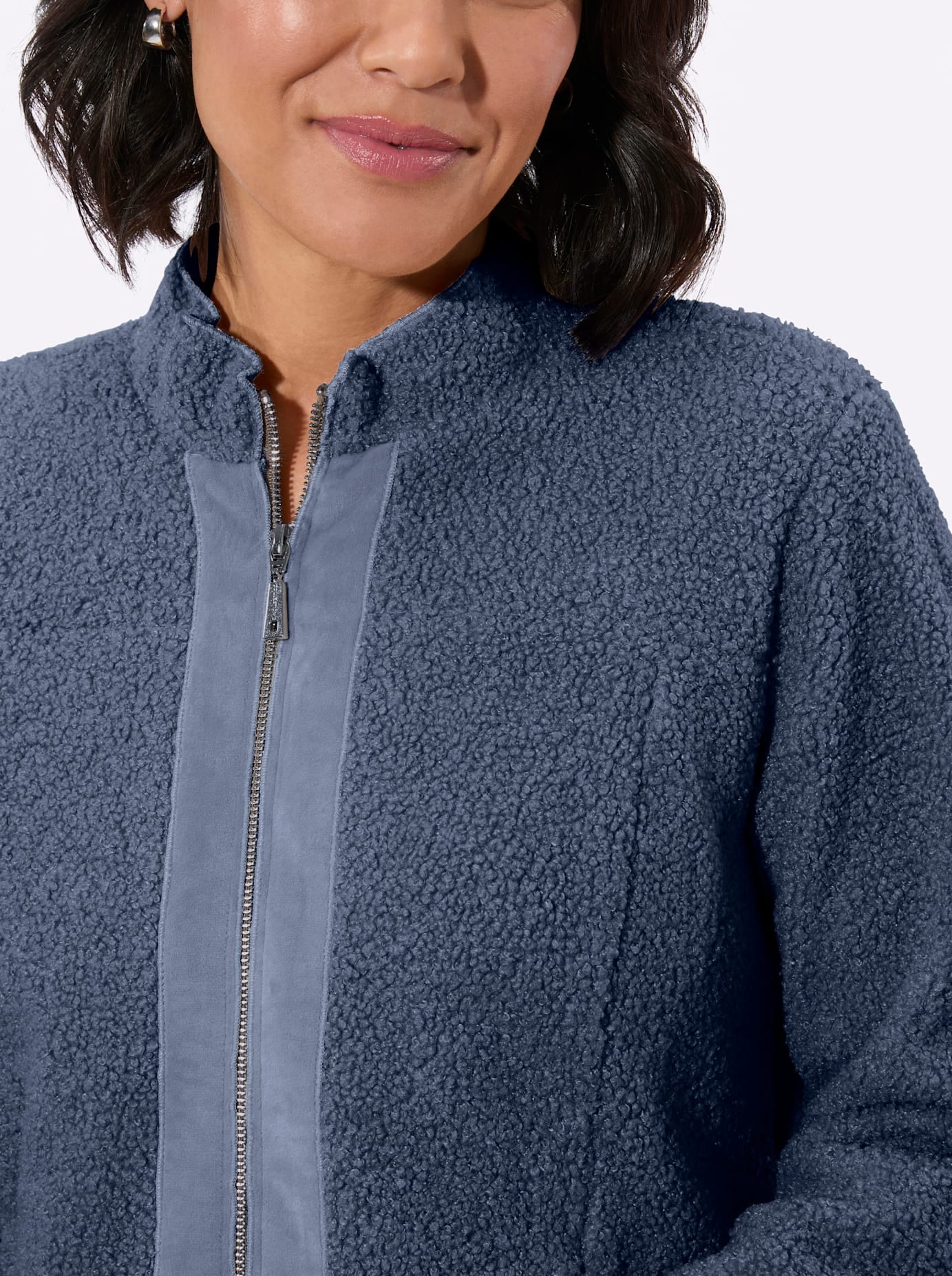 Casual Looks Bouclèjacke ohne Kapuze