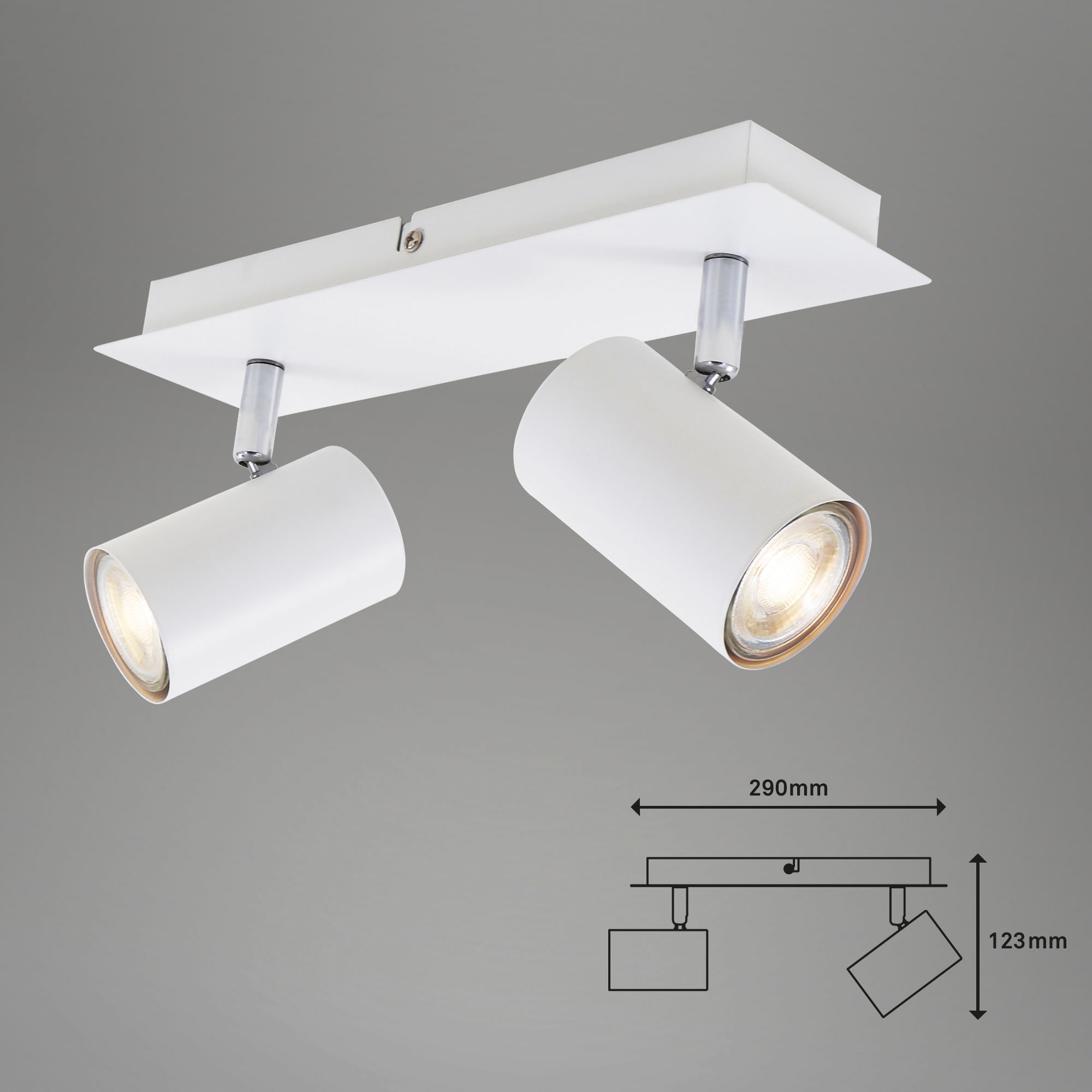 Briloner Leuchten LED Deckenspots »2857026 Run«, Leuchtmittel GU10 | ohne Leuchtmittel, Deckenlampe, 29x8x12,3, Weiß, max.40W, GU10, Wohnzimmer, Schlafzimmer