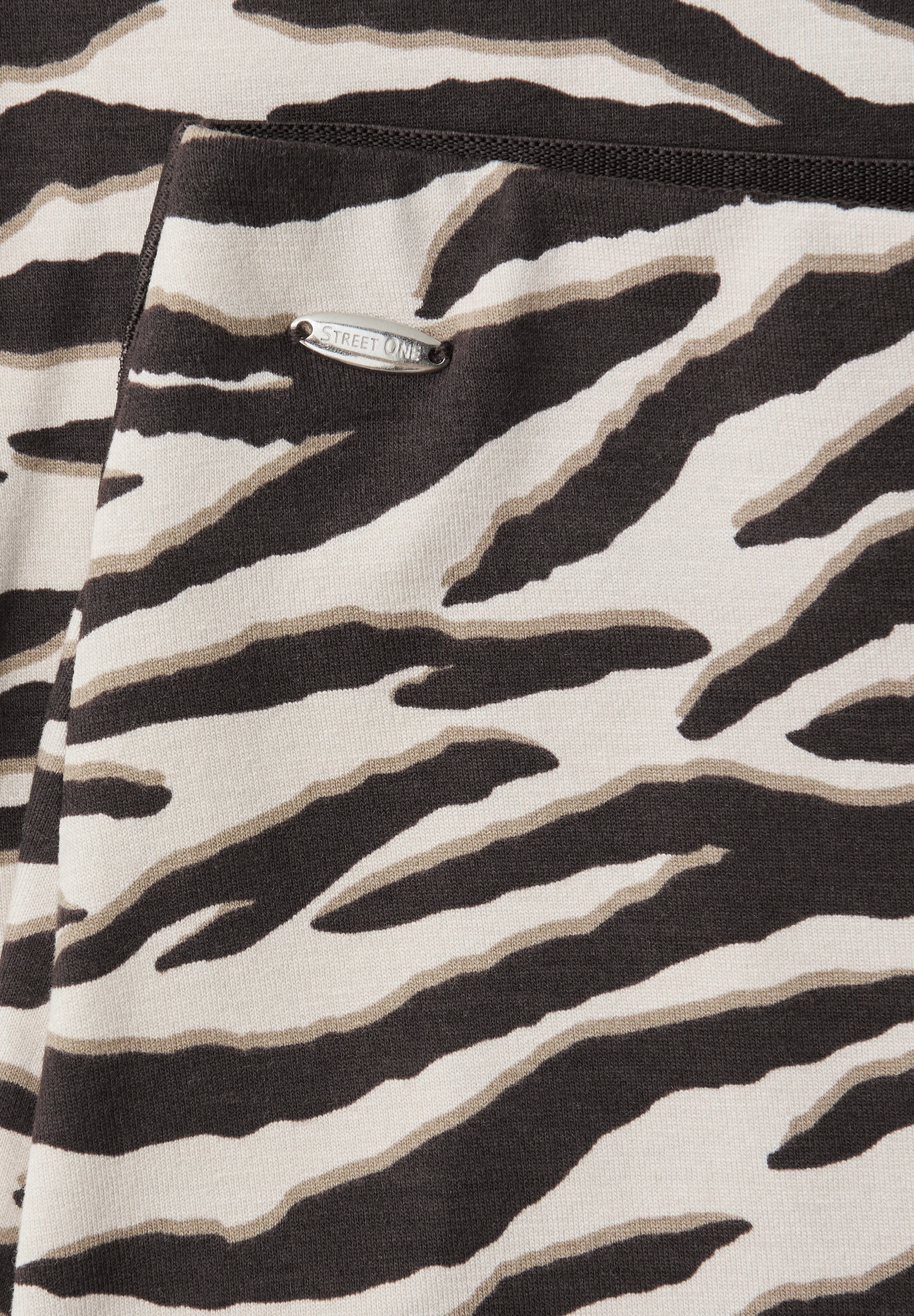STREET ONE Midirock mit Schlitz und Animal Print