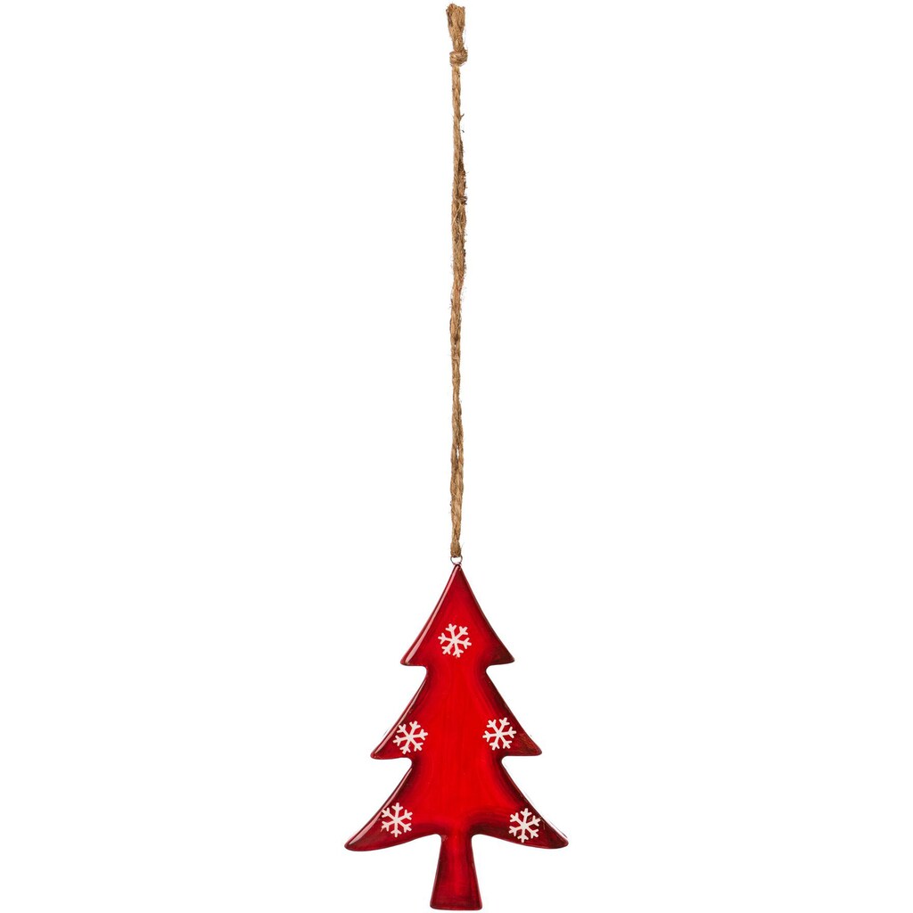 Creativ deco Hänge-Weihnachtsbaum »Weihnachtsdeko rot«, (12 St.)