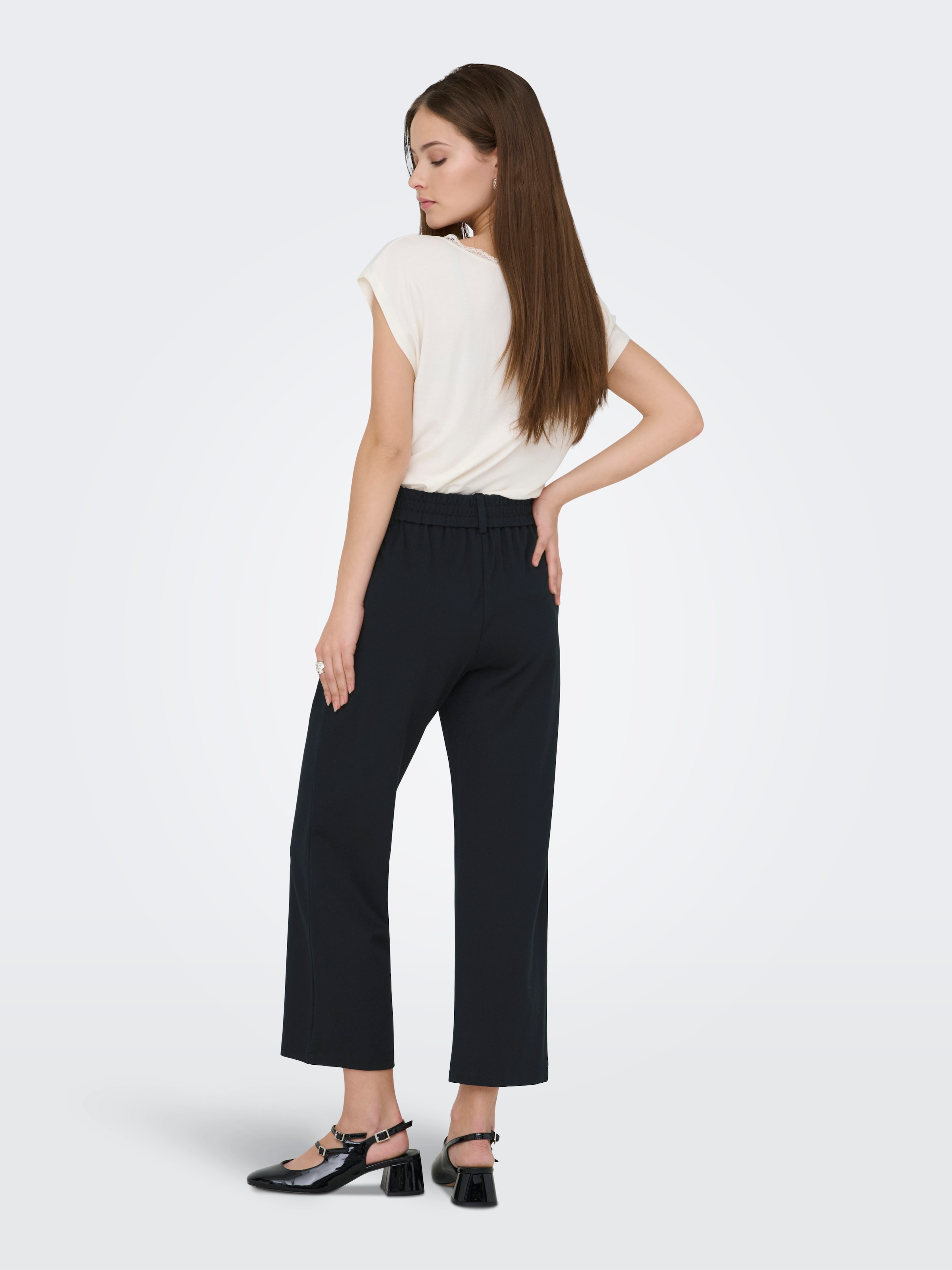 ONLY Culotte »ONLPOPTRASH LIFE MW STRAIGHT CULOTTE PNT«  elastisches Bündchen hinten