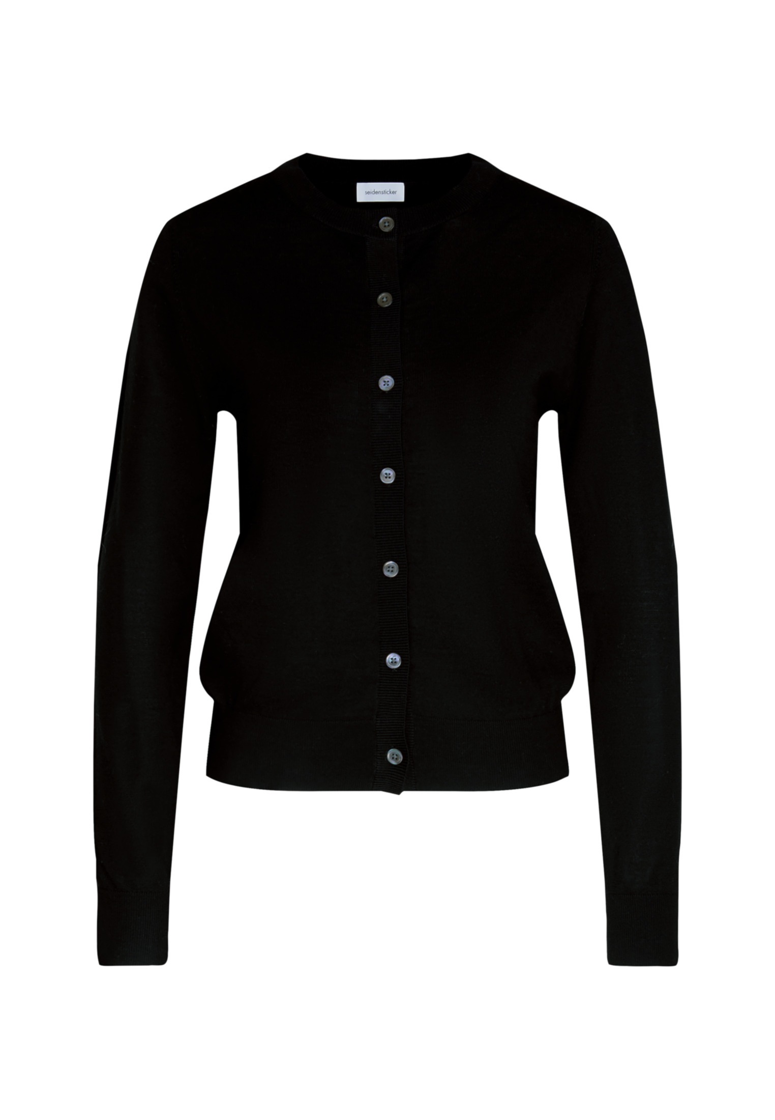 seidensticker Strickjacke »Schwarze Rose«, Langarm Rundhals Uni