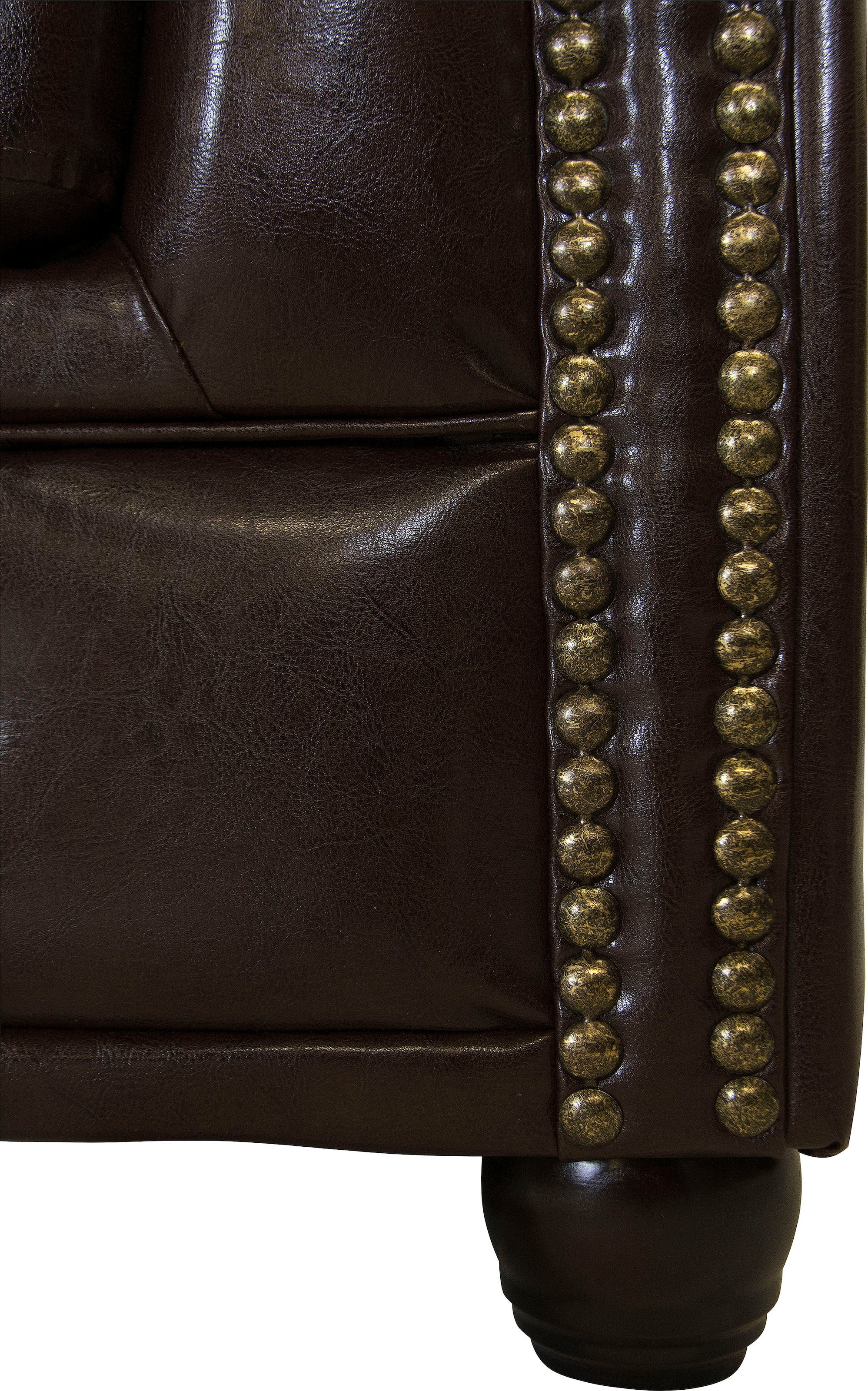 Home affaire Chesterfield-Sofa »Rysum L-Form« Chesterfield-Optik mit Ottomanen-Abschluß