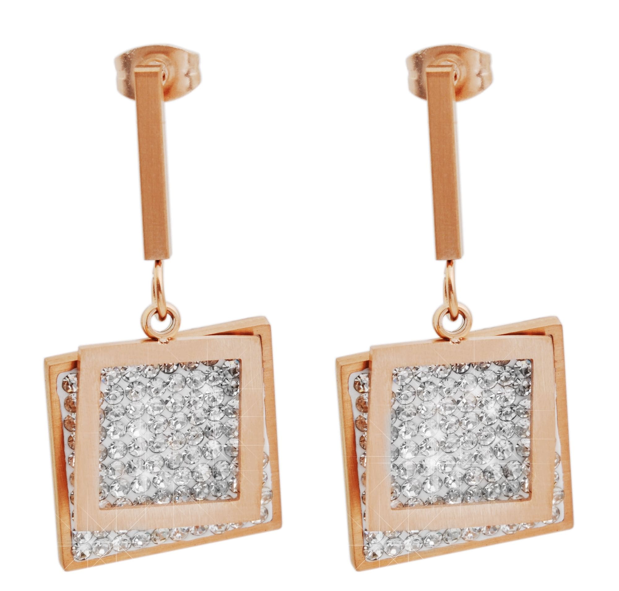 Adelia´s Paar Ohrstecker »Damen Ohrringe ¿ Ohrstecker aus Edelstahl mit Strass Steinchen«