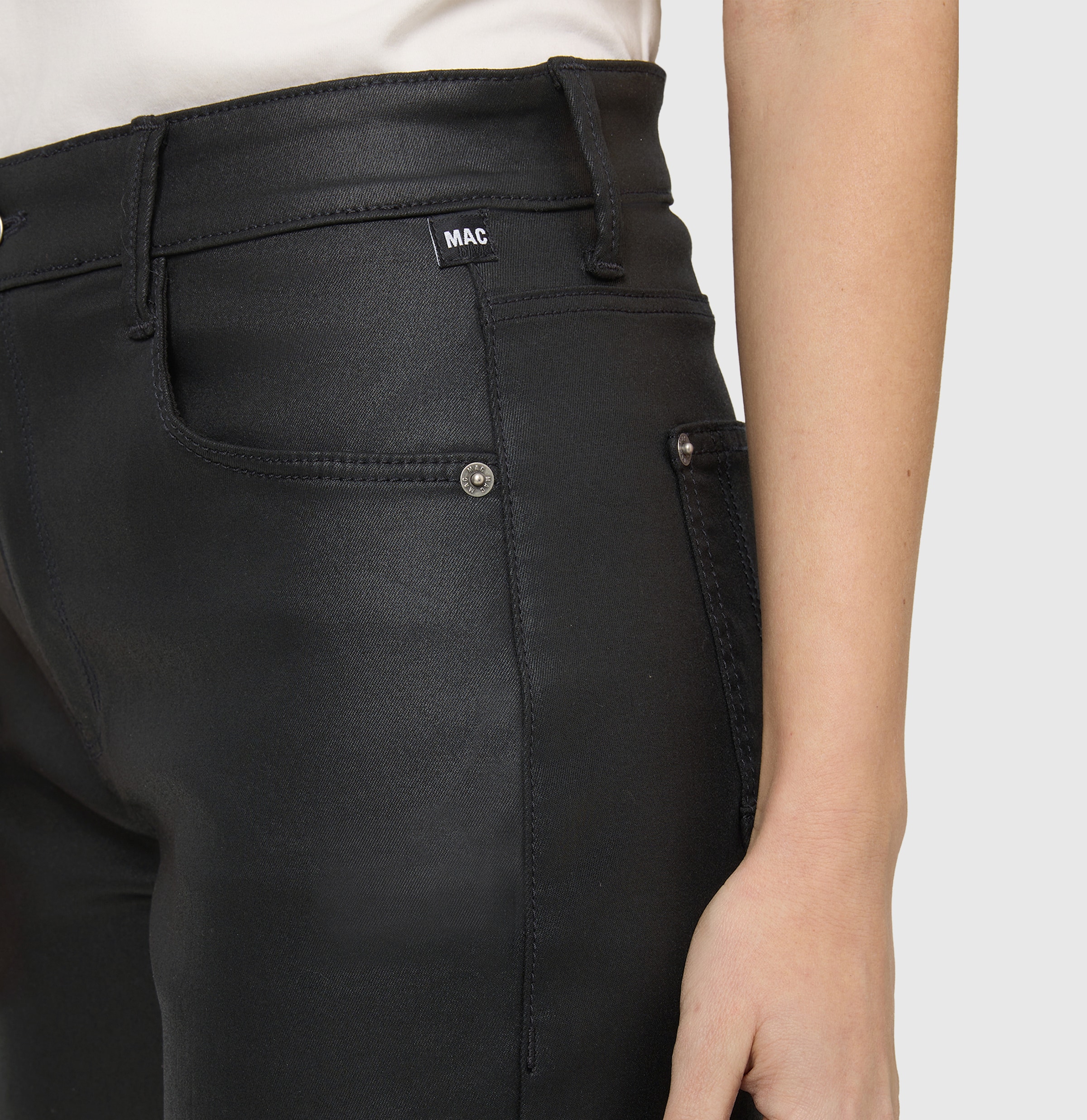 MAC Lederimitathose »Danny 2.3 coated«  Loose Fit, Barrel Leg, O-Shape