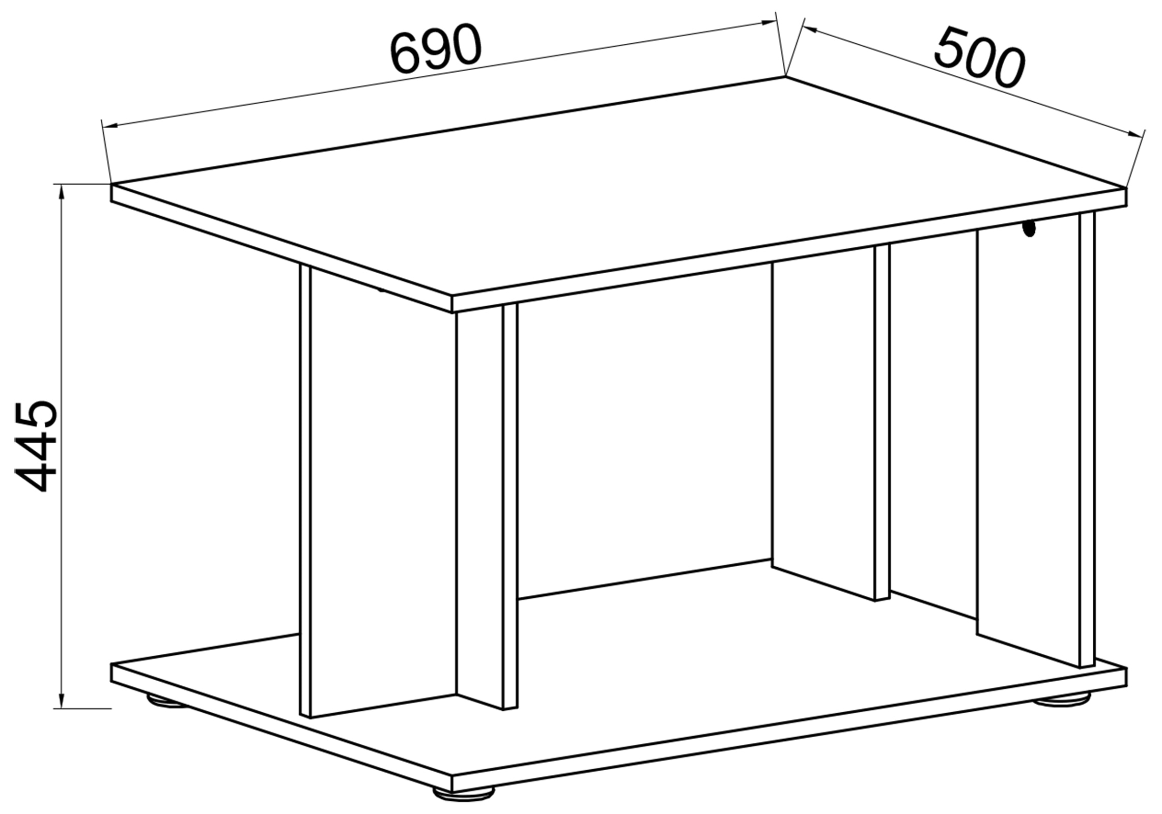 VCM Couchtisch »VCM Holz Beistelltisch | Couchtisch schlicht | Maße ca. H. 45 x B. 69 x T. 50 cm | Wohnzimmertisch | Kaffeetisch - Kenzilo«, (Kenzilo)