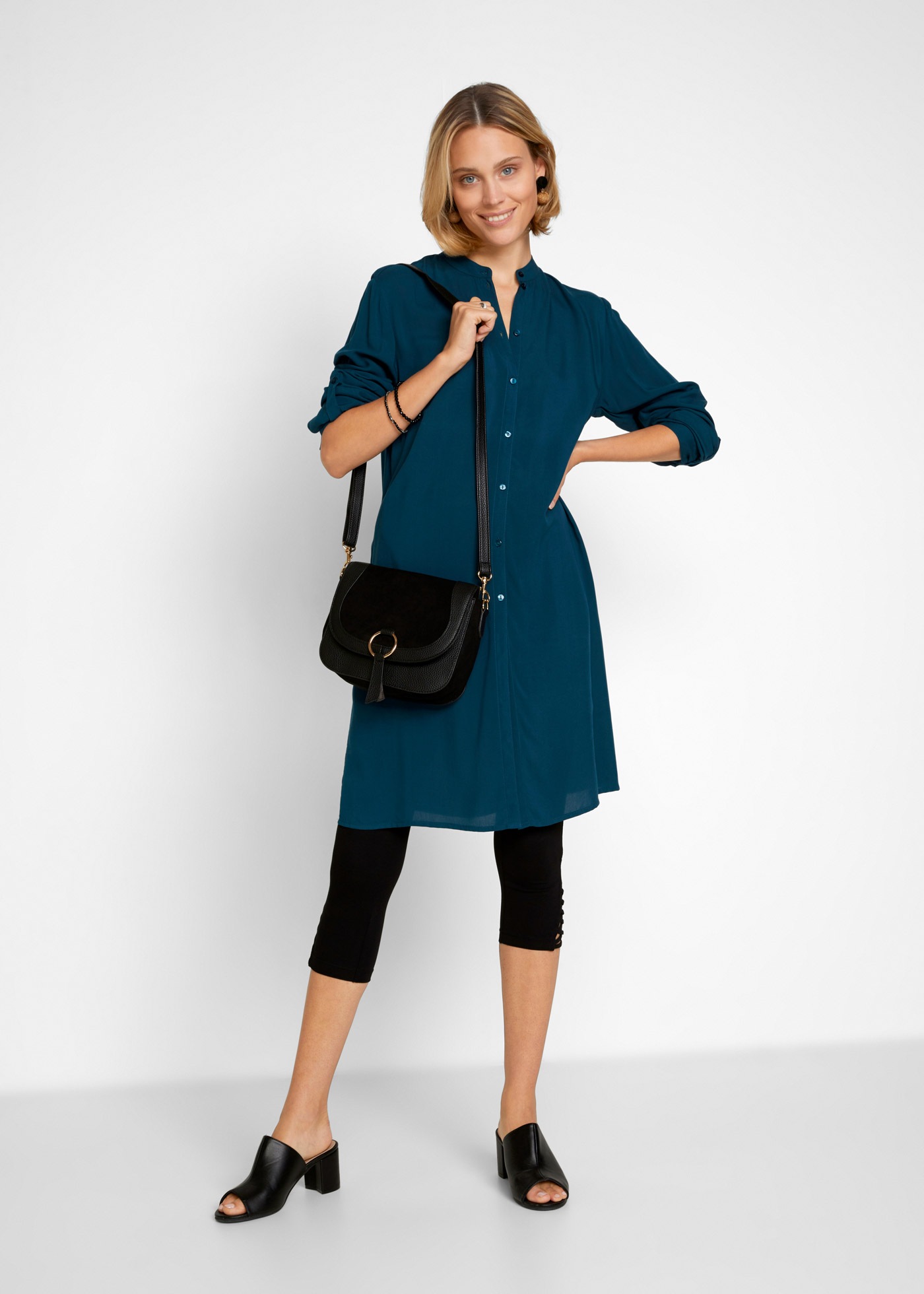 bonprix Caprileggings  aus Baumwolle und Elasthan, Skinny Fit Passform, eleganter Stil