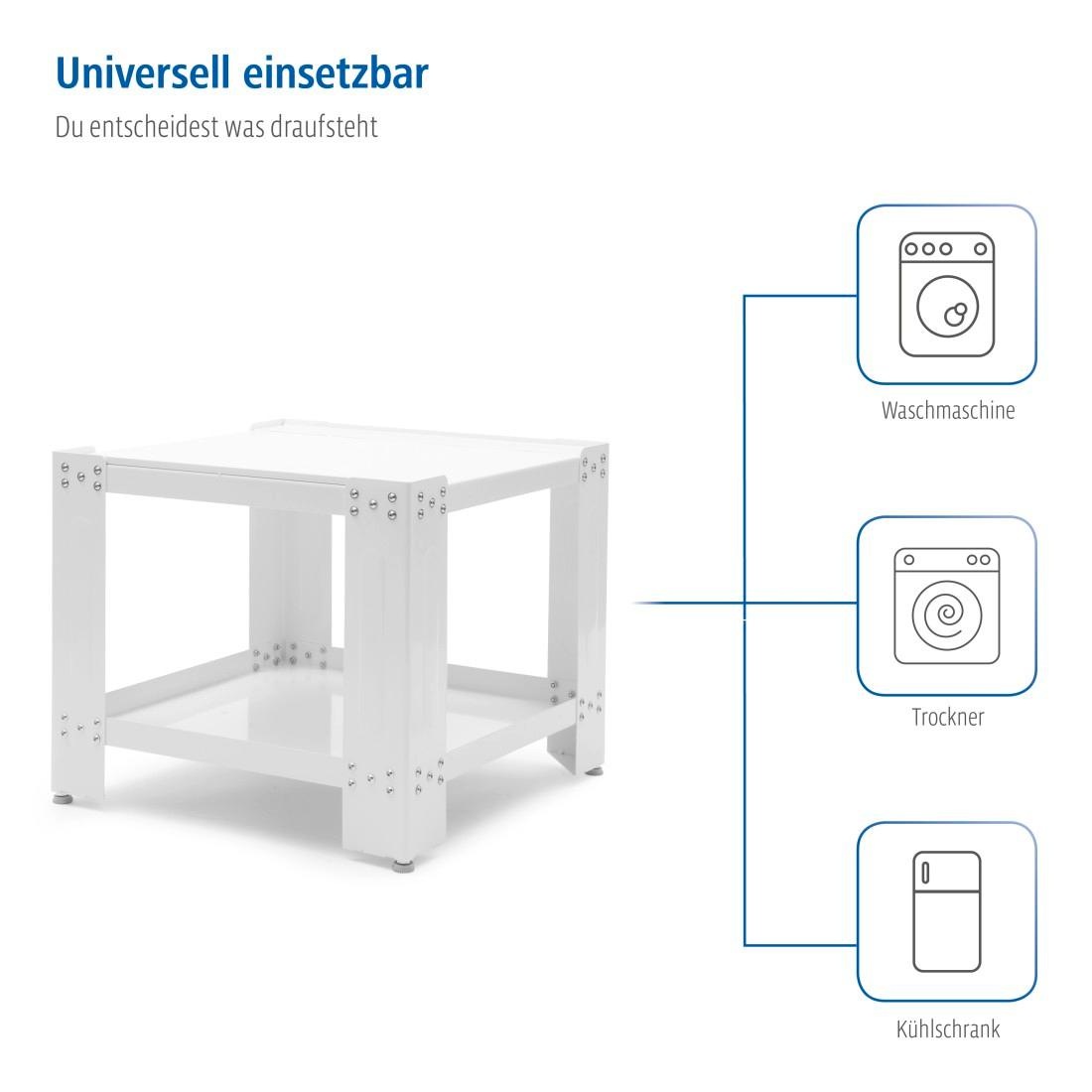 Xavax Unterbausockel »Sockel Untergestell 60 x 60 x 50cm für Waschmaschine Trockner«, höhenverstellbar bis zu 1cm