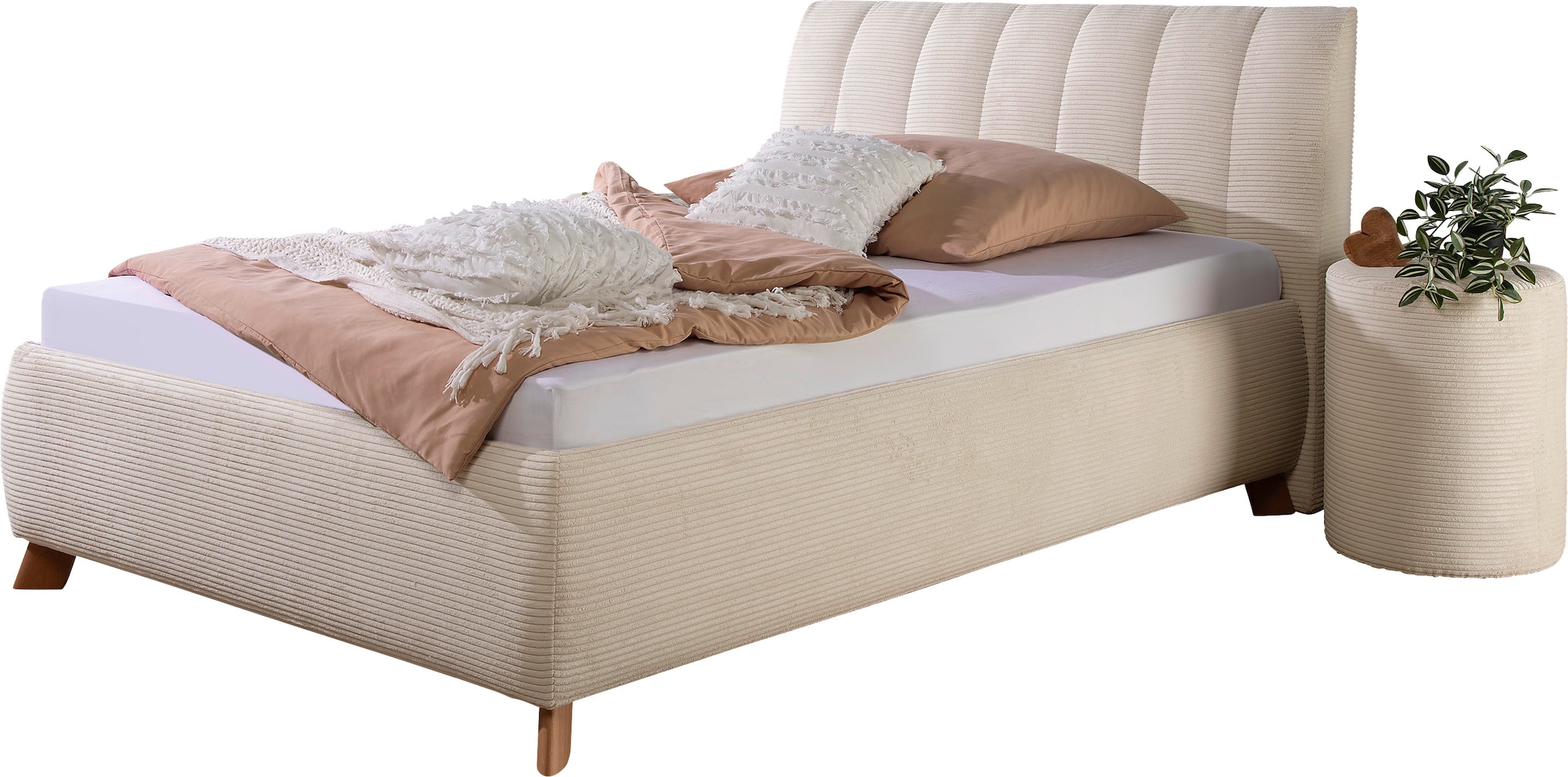 Maintal Polsterbett »Hügeldorf« inklusive Bettkasten, in H2, H3 & H4 erhältlich, aus Cord-Bezug