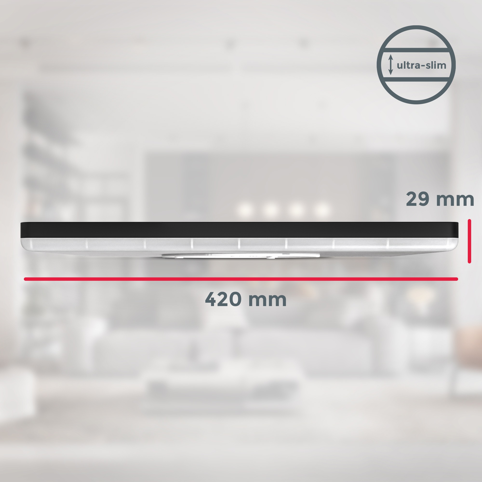 B.K.Licht Panel, 1 flammig, Leuchtmittel LED-Modul | LED fest integriert, Deckenleuchte, 22 Watt, ultra-flach, indirektes Licht, neutralweiß