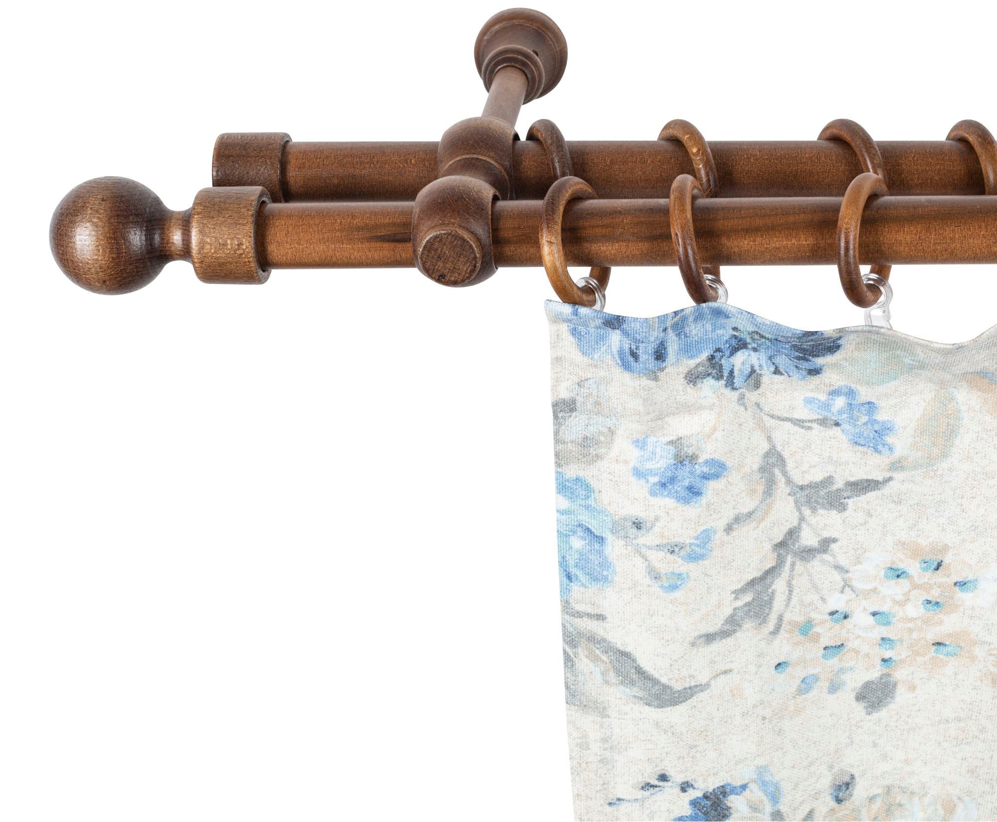 SN DECO GROUP Gardinenstange »Giro« 2 läufig-läufig Fixmaß 28 mm, Holz, verschiedene Längen und Farben, Komplettset