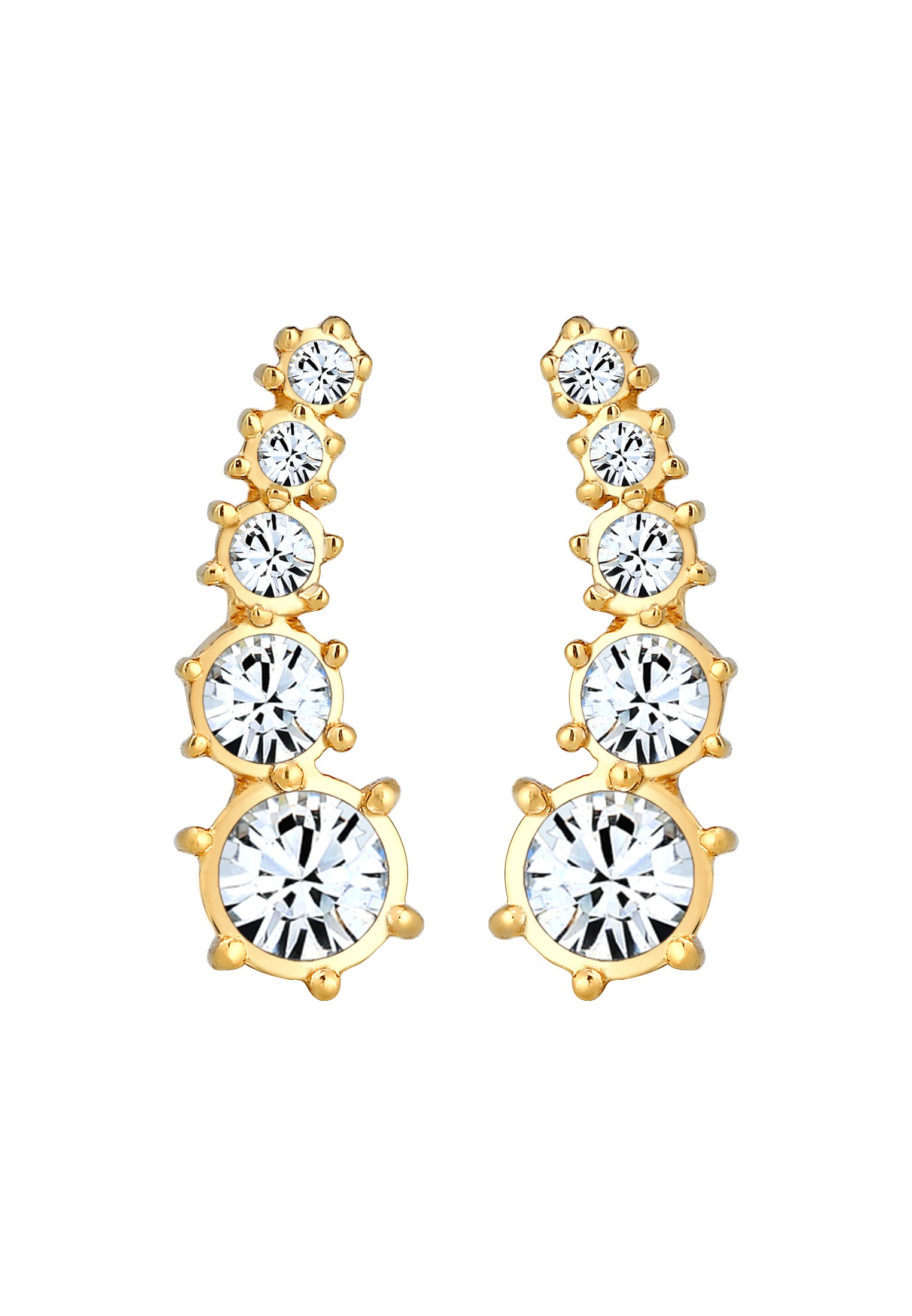 Elli Paar Ohrstecker »Ohrringe Earcuff Klassik 925 Silber, mit Kristallen von Swarovski®«