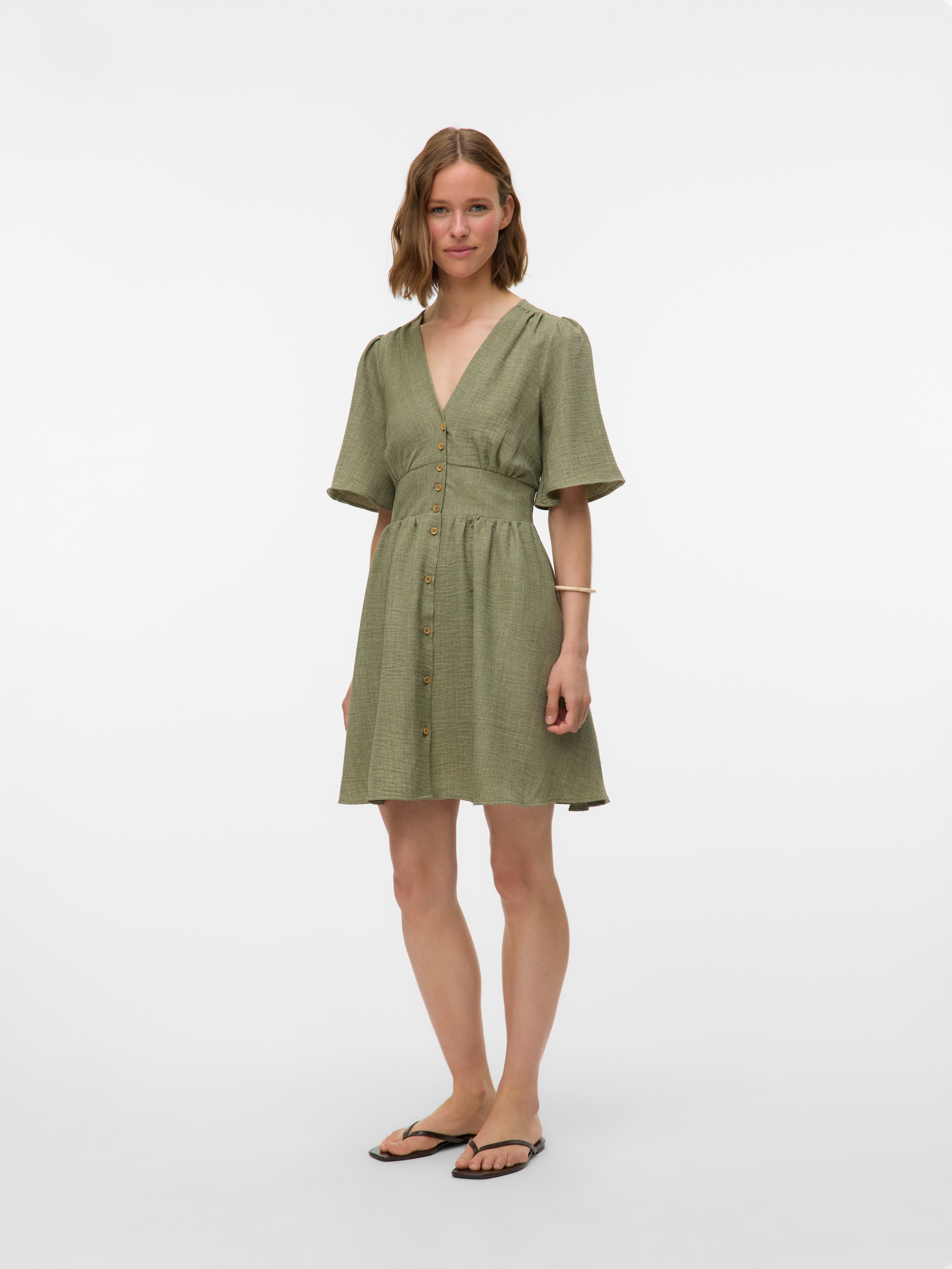 Vero Moda Minikleid »VMMELANEY 2/4 SHORT DRESS WVN NOOS« Sommerkleid, Kunsfaser, taillierte Form