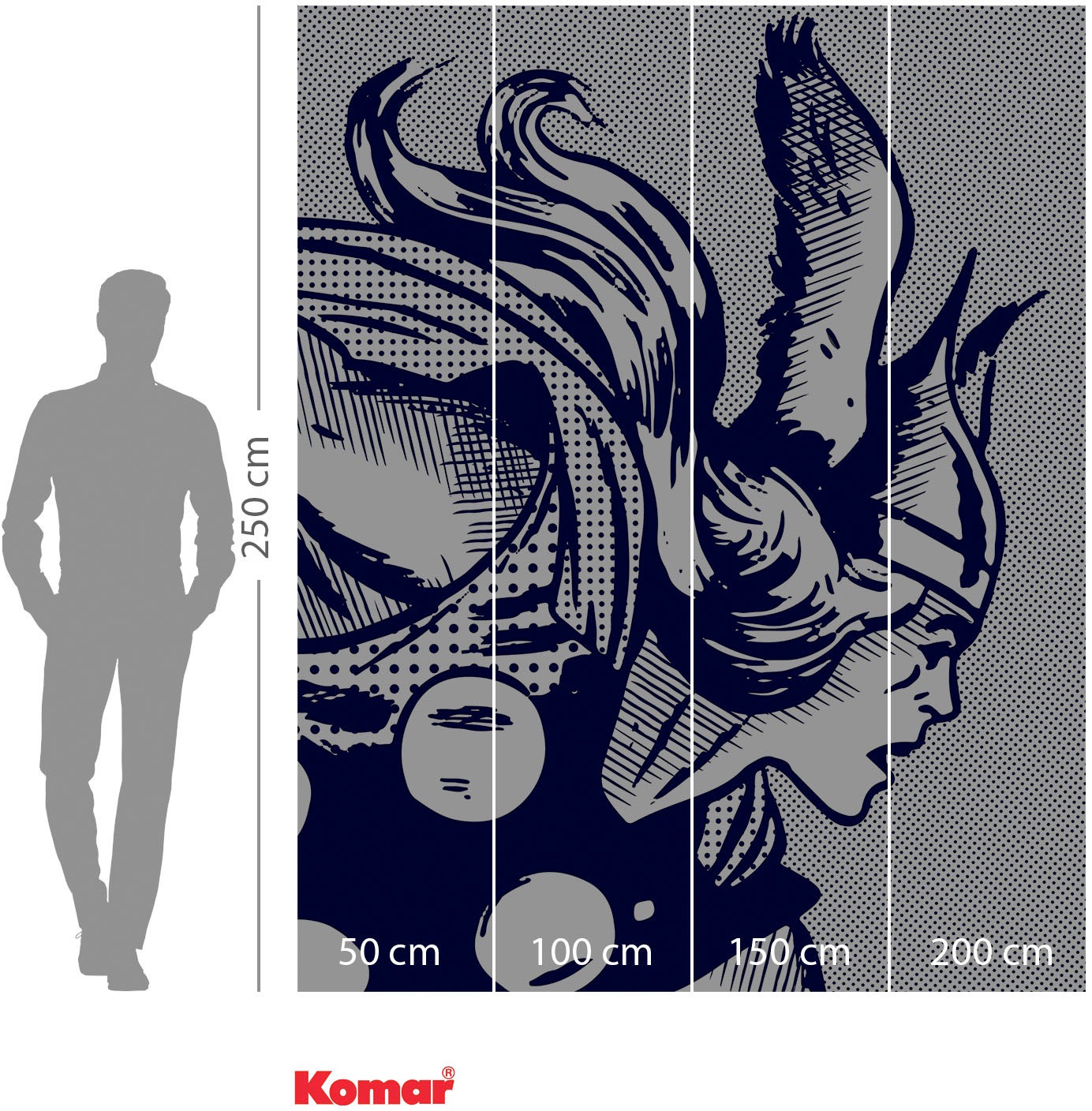 Komar Vliestapete »Digitaldruck Vlies - Legend of Thor - Größe 200 x 250 cm«, bedruckt, Kinderzimmer