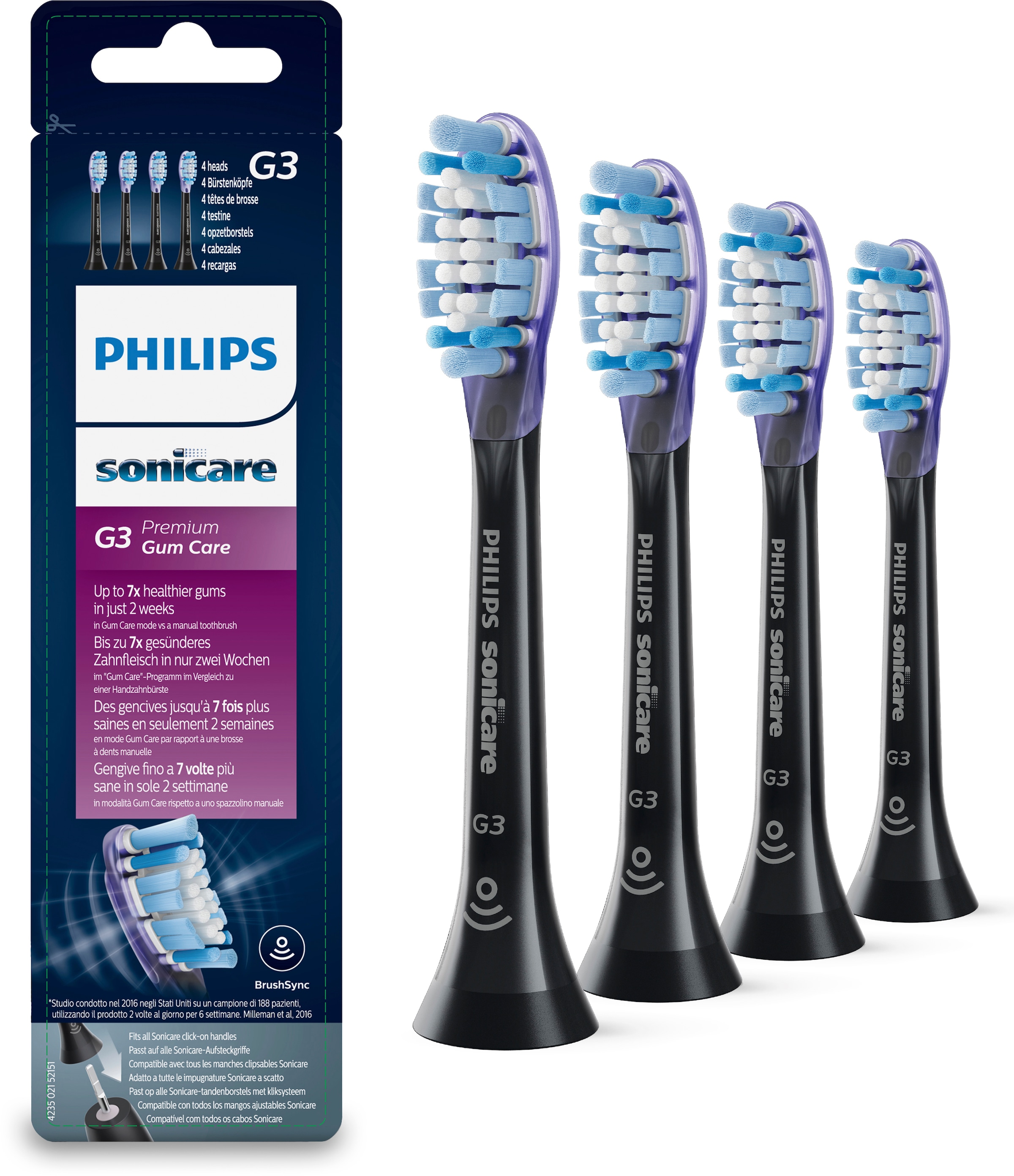 Philips Sonicare Aufsteckbürsten »G3 Premium Gum Care HX9054«, Standardgröße, mit Bürstenkopferkennung