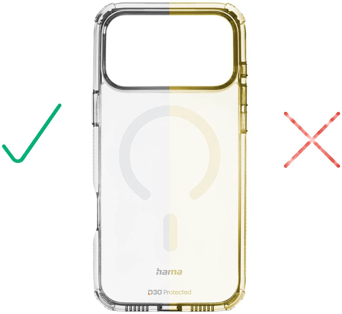 Hama Smartphone-Hülle »Handyhülle für iPhone 17 Pro Max/18 Pro Max (für MagSafe, stoßfest)« Smartphones D3O-Technologie, Fallschutz bis 3,5 m, Kratzschutz, magnetisch