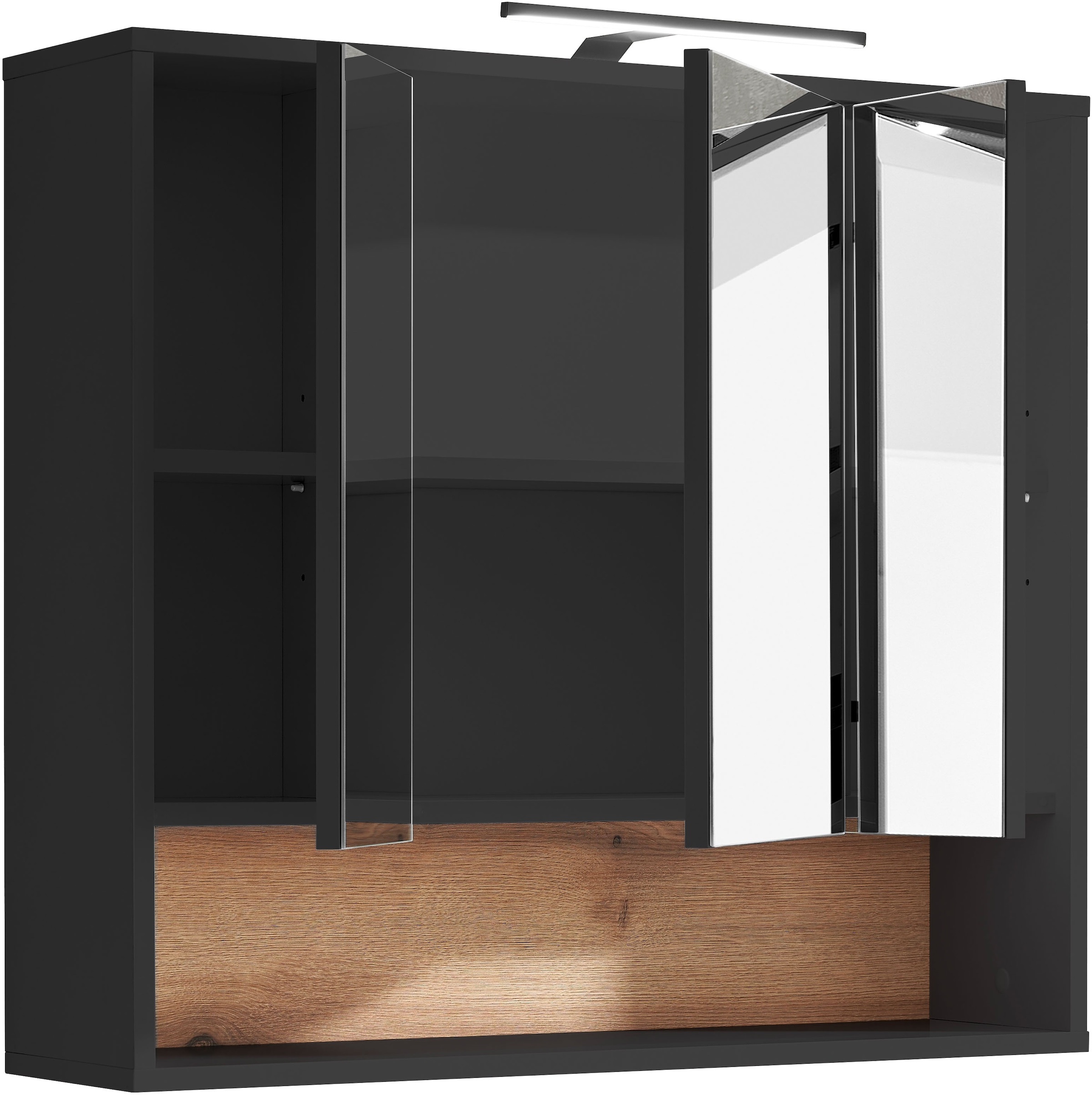 BASIC by Balculina Spiegelschrank »Liguria B/H/T 80x72x21 cm« 1 Stk. tlg. Breite 80cm, Beleuchtung, FSC-Mix 70%