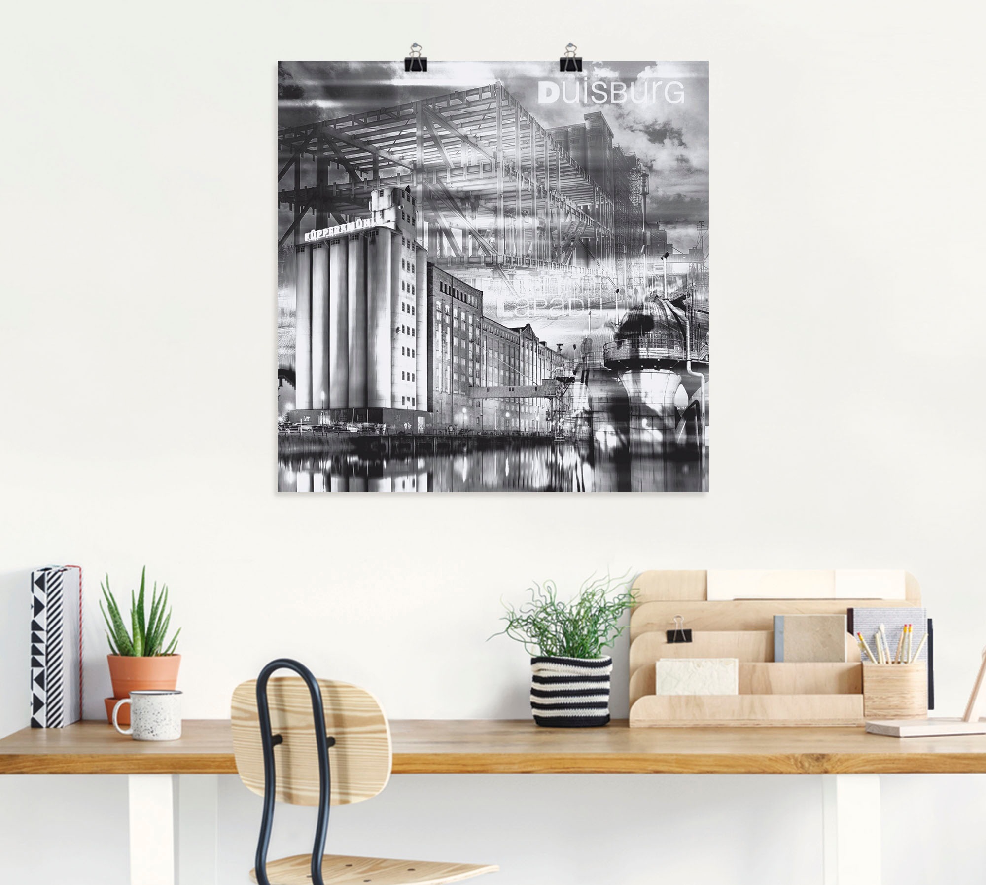 Artland Wandbild »Duisburg Skyline Collage III«, Deutschland, (1 St.), als Leinwandbild, Poster in verschied. Größen